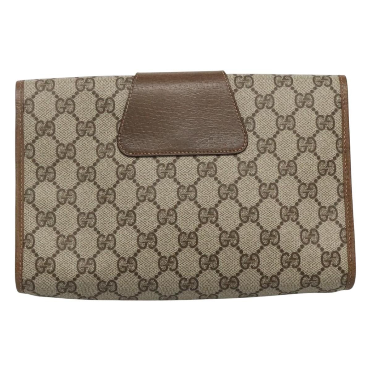 Gucci GUCCI GG Supreme Clutch Bag Pvc Leather Beige Green Red Size ONE SIZE - 2 Thumbnail