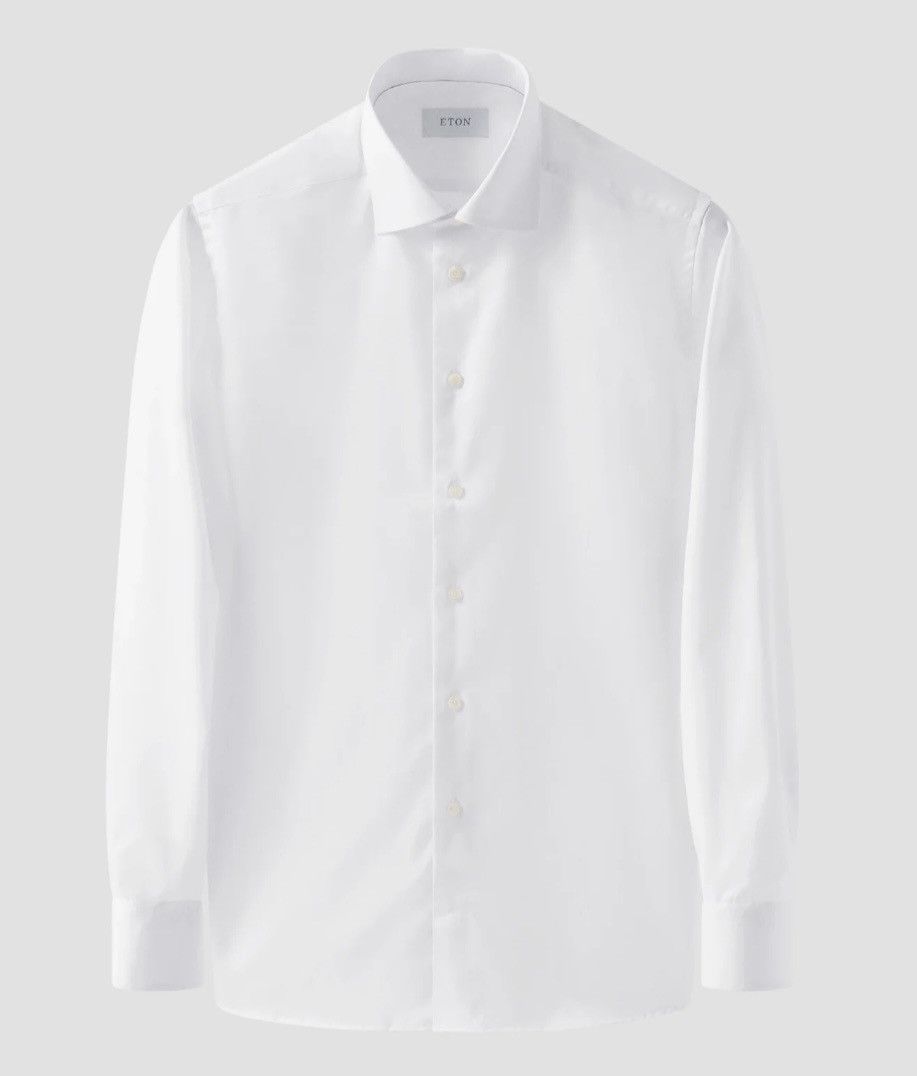 Eton Eton Signature Twill White Dress Shirt- Slim Fit Size US S / EU 44-46 / 1 - 2 Thumbnail