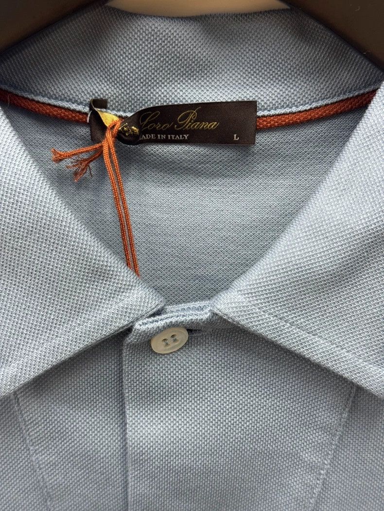 Loro Piana LORO PIANA Pure color breathable casual short sleeve Polo Size US L / EU 52-54 / 3 - 6 Thumbnail