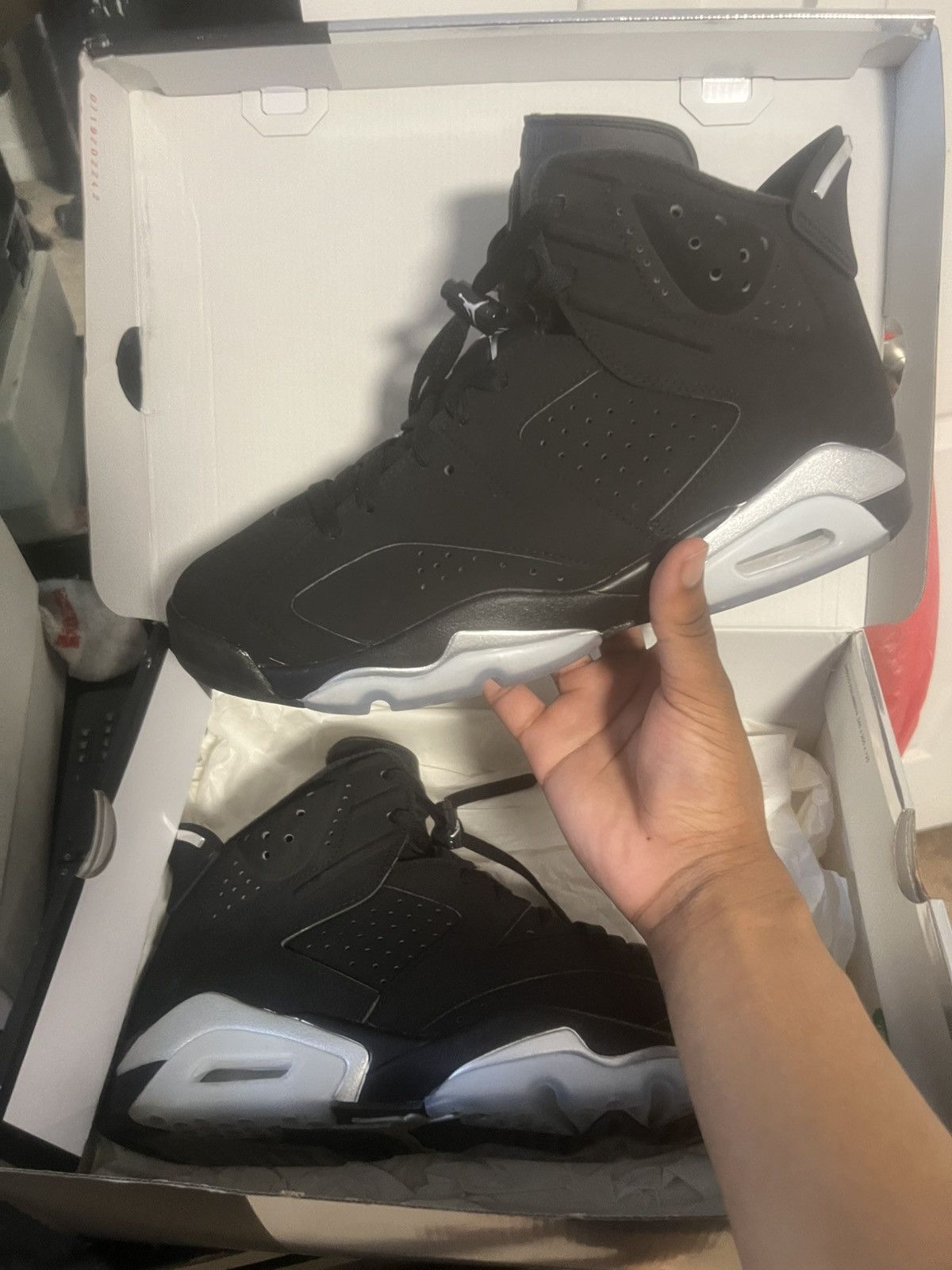 Jordan Brand Air jordan retro 6 black metallic silver black Size US 10 / EU 43 - 1 Thumbnail