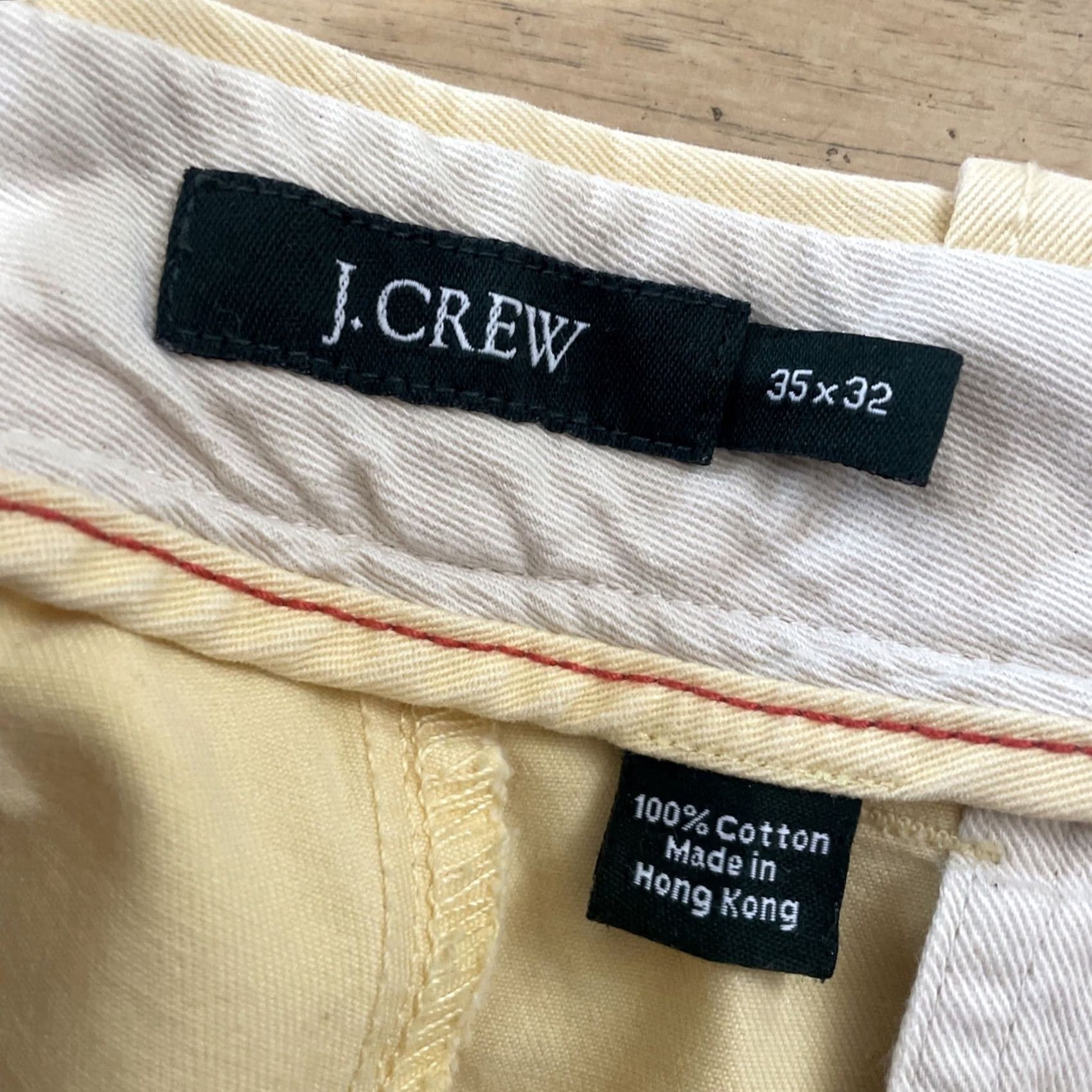 J.Crew VINTAGE J.CREW Thick Broken In Pants Men 35x32 Yellow Golf Chino 90s Grunge Y2K Size US 35 - 6 Thumbnail