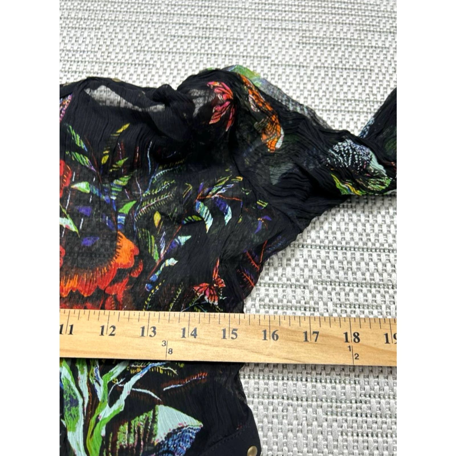 Anthropologie VINTAGE Anthropologie Maeve Nighttime Florals Chiffon Studded Mini Dress Womens 8 Black Size M / US 6-8 / IT 42-44 - 7 Thumbnail