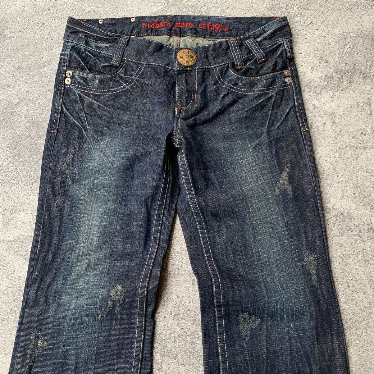 Japanese Brand Vintage Riobera Distressed Flare Denim Jeans Size US 33 - 5 Thumbnail