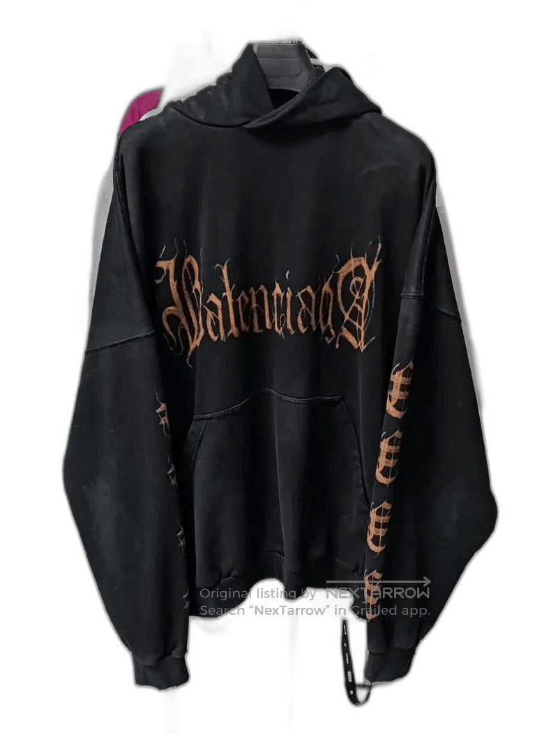 Balenciaga Balenciaga Black Hoodie with Distressed Design. Size US M / EU 48-50 / 2 - 1 Thumbnail