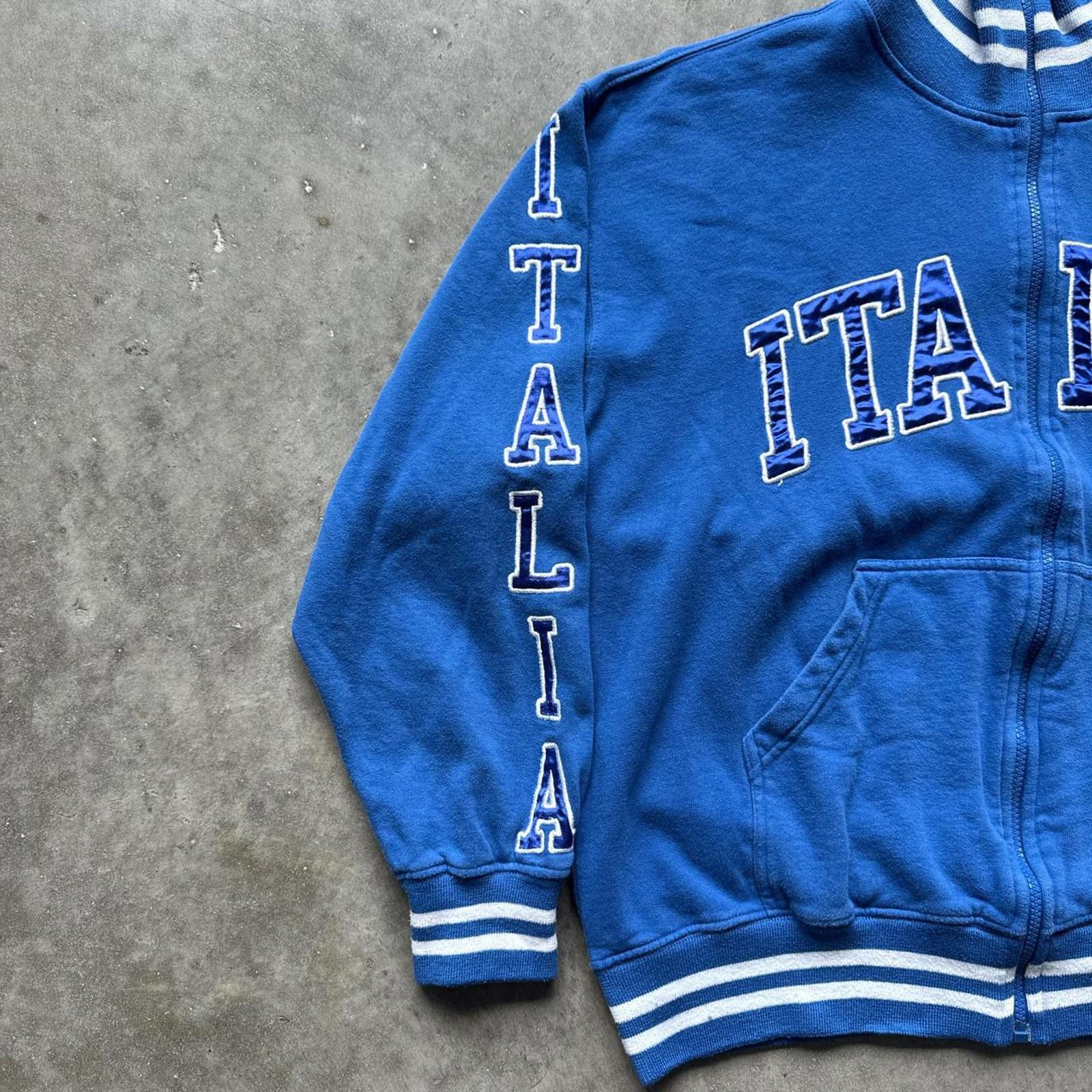 Other Stylish Italia Blue Zip Up Jacket With Embroidered Details Size US L / EU 52-54 / 3 - 4 Thumbnail