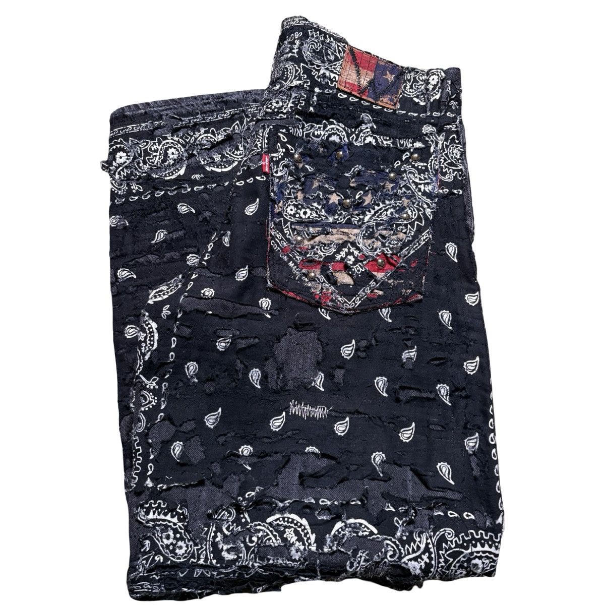 Levi's W&G 1/1 Custum Black Boro Scab Denim Levi's Jeans Baggy Size US 32 / EU 48 - 8 Thumbnail