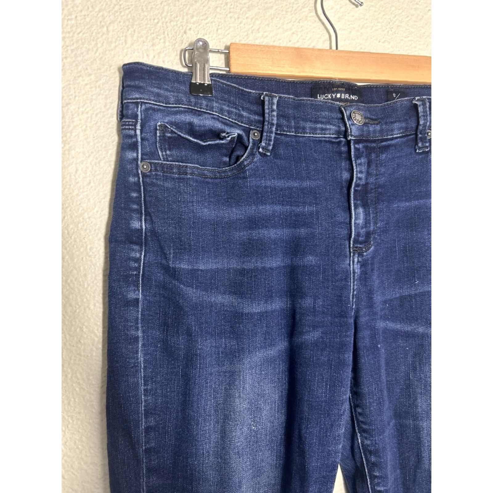 Lucky Brand Lucky Brand Jeans Women's 12/31 Brooke Legging Dark Blue Skinny Regular 29in Inseam Pockets Size 34" / US 12 / IT 48 - 4 Thumbnail