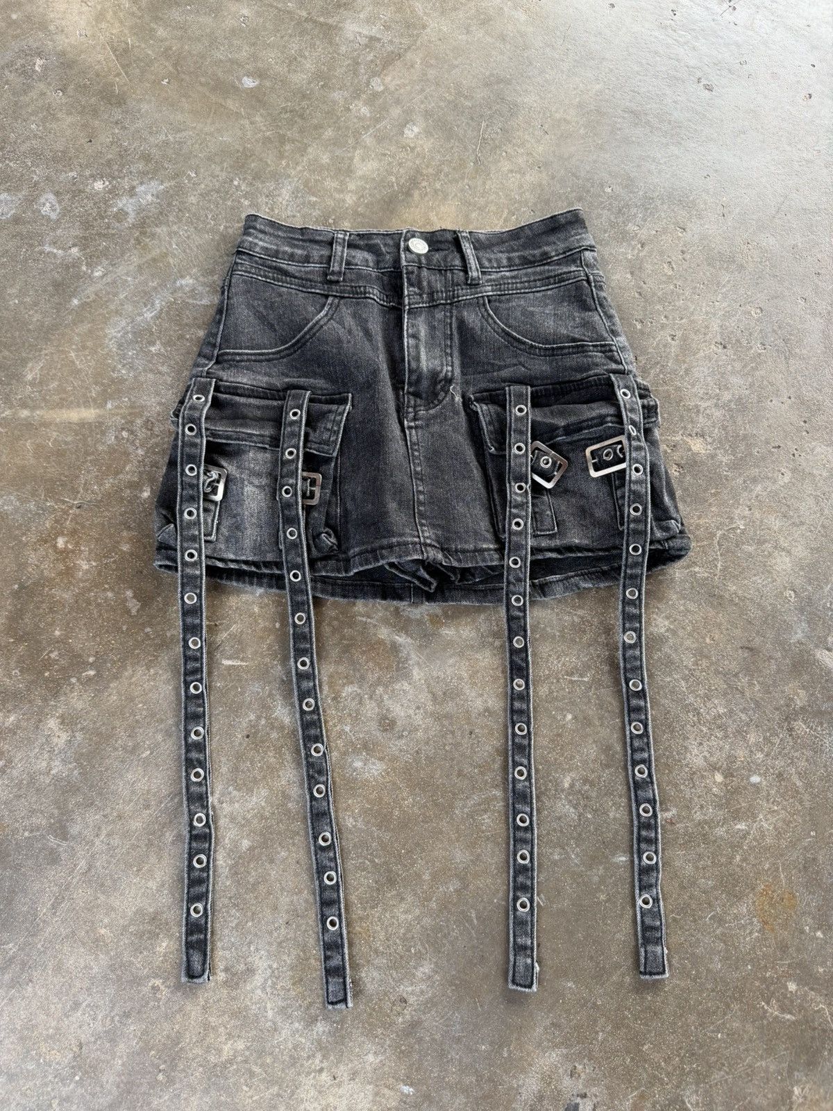 Seditionaries Seditionaries Style Denim Strap Skirt Punk Bondage Skirt Size 24" / US 00 / IT 34 - 1 Thumbnail