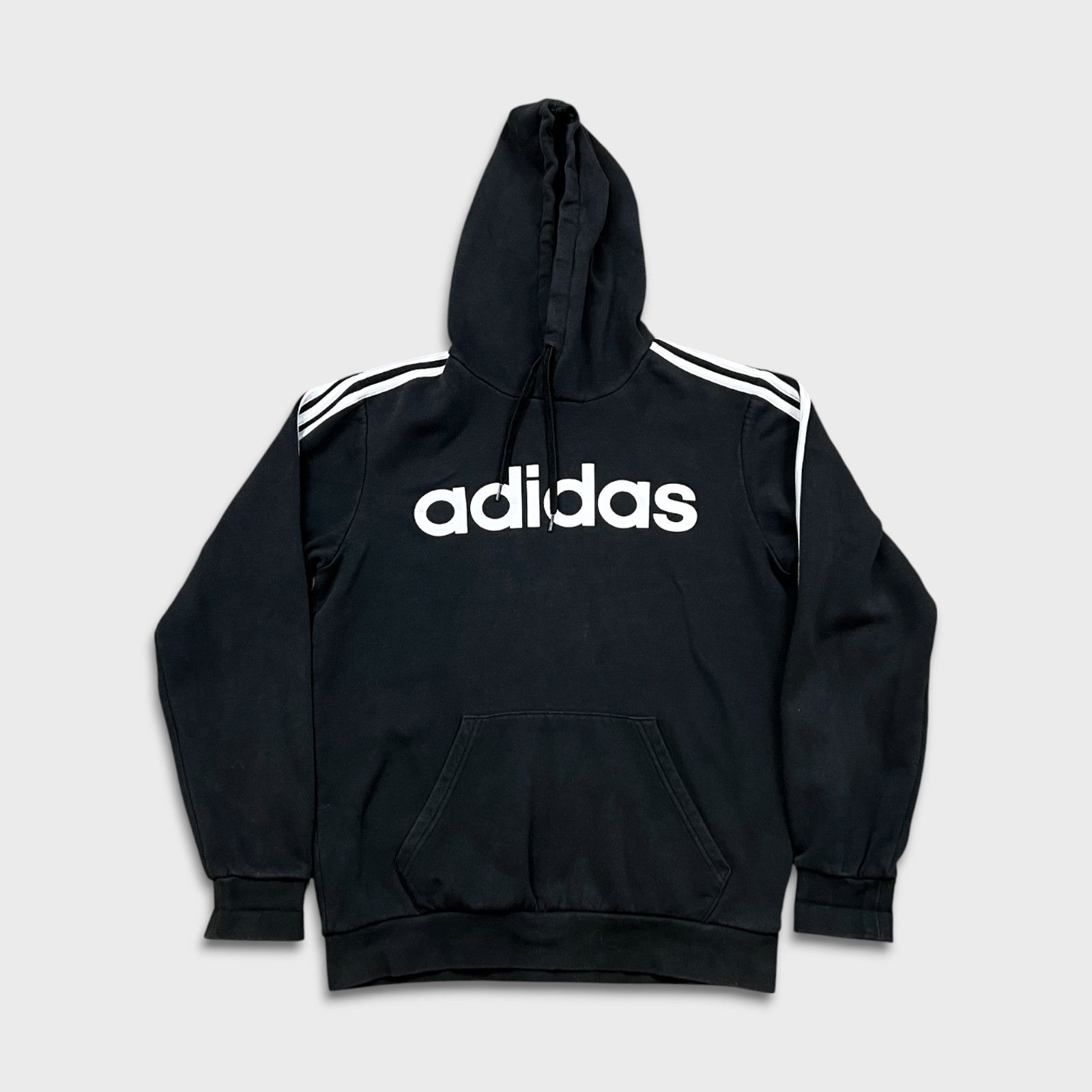 Adidas × Vintage Adidas Hoodie Stripe Spell Out Pullover Hooded Sweatshirt Size US S / EU 44-46 / 1 - 1 Thumbnail