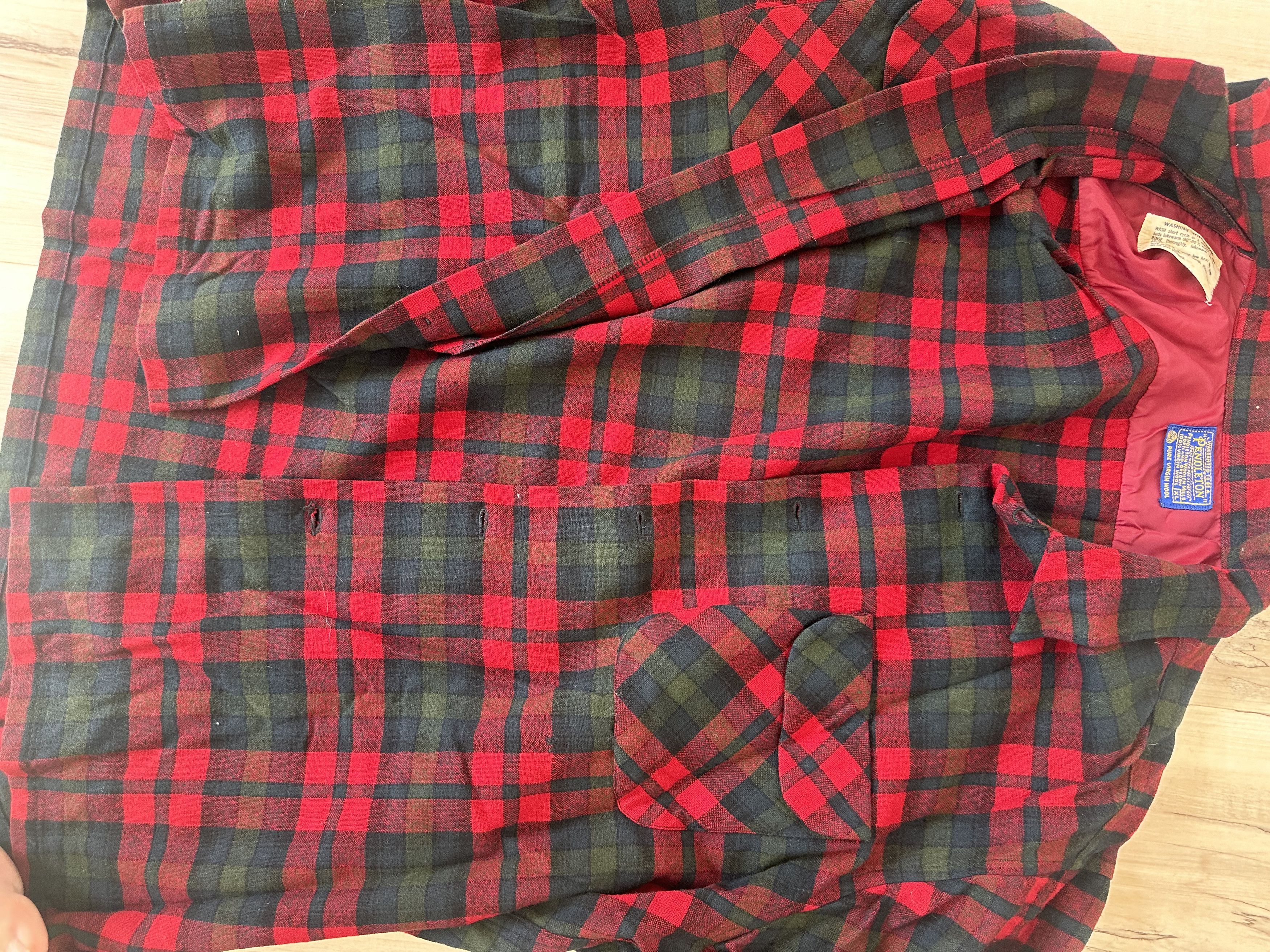 Pendleton Vintage Pendleton Red Plaid Wool Flannel Button Up XL Size US XL / EU 56 / 4 - 4 Thumbnail
