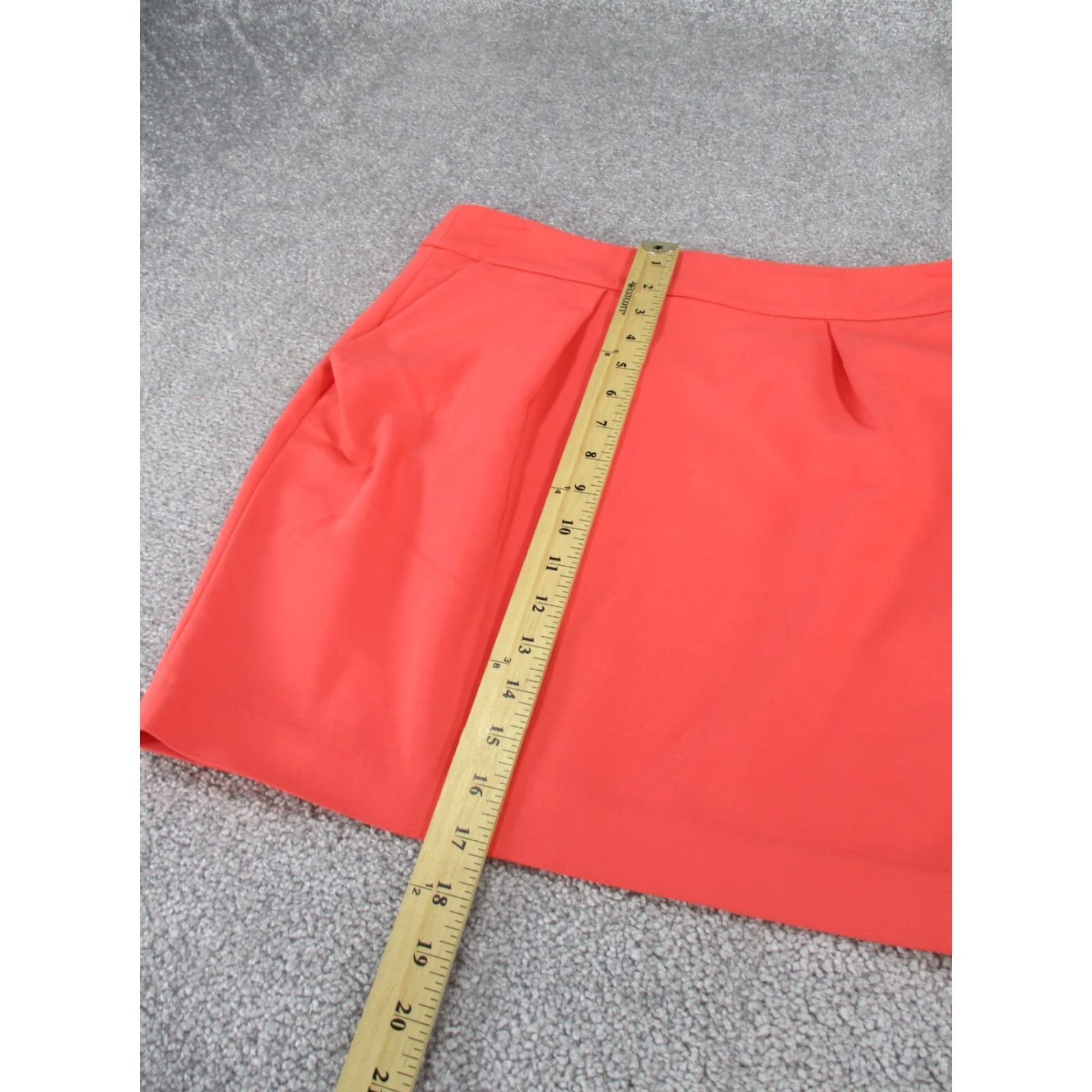 Zara VINTAGE Zara Women's Skirt Short Pencil Pleated Pockets Orange Red 80s Party Casual Size 36" / US 14 / IT 50 - 4 Thumbnail