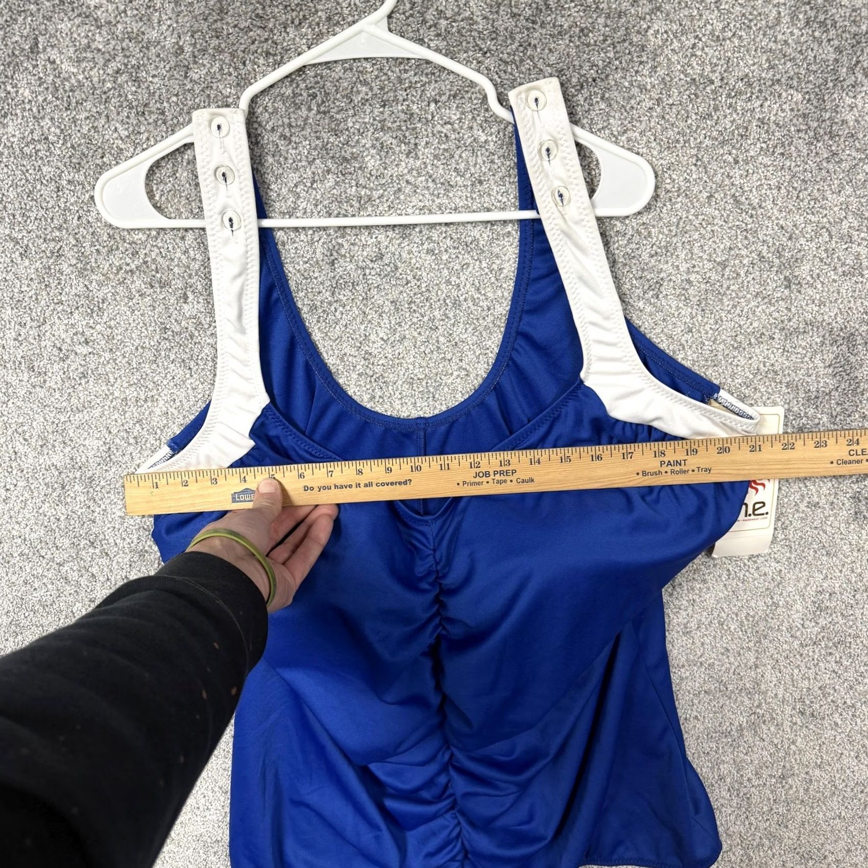Vintage Vtg 90s THE Swimwear One Piece Swimsuit 28W Plus Tummy Control Pool Party Summer - Women - Blue - Tank - Nice Fit Size ONE SIZE - 5 Thumbnail