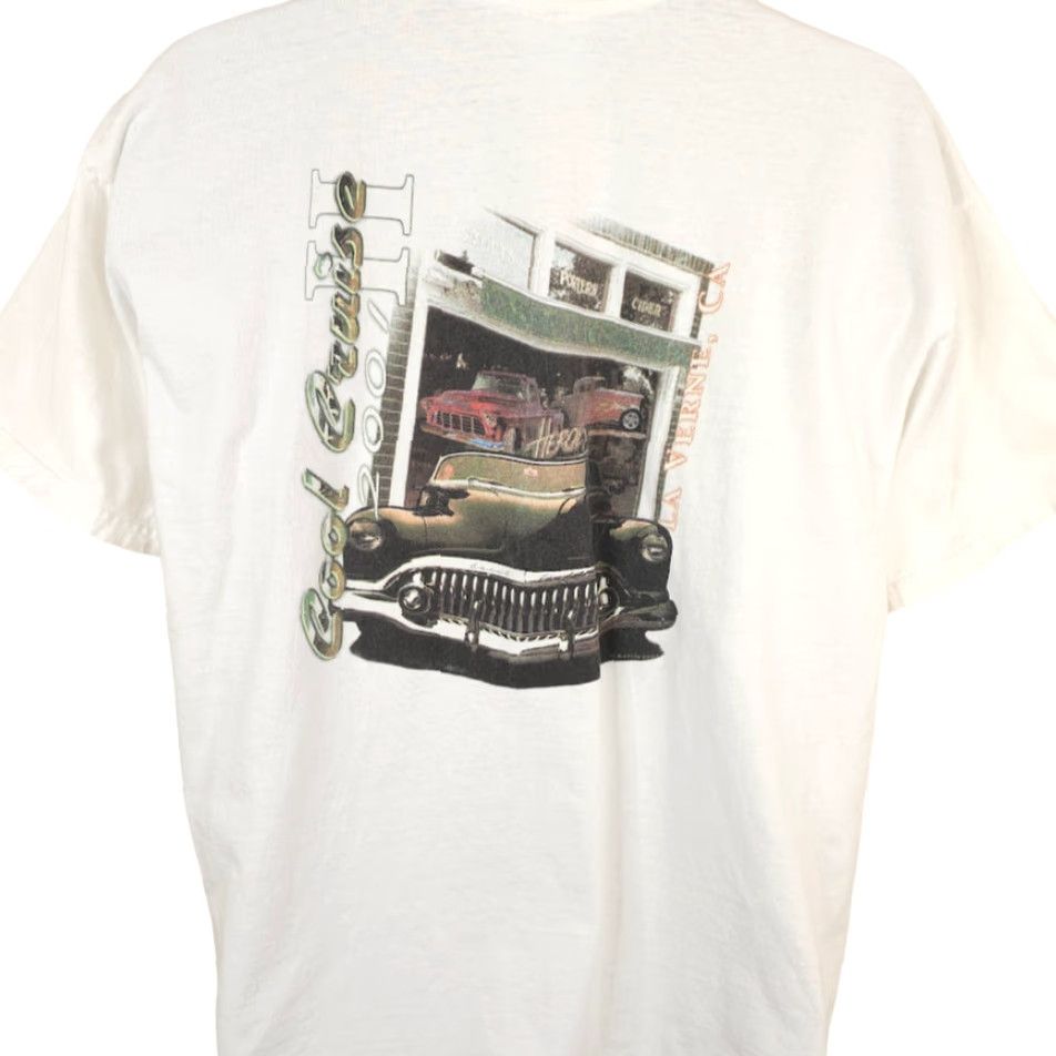Hanes VINTAGE Car Show T Shirt Mens XL White Hanes Y2K 2001 Cool Cruise II La Verne Buildings Size US XL / EU 56 / 4 - 2 Thumbnail