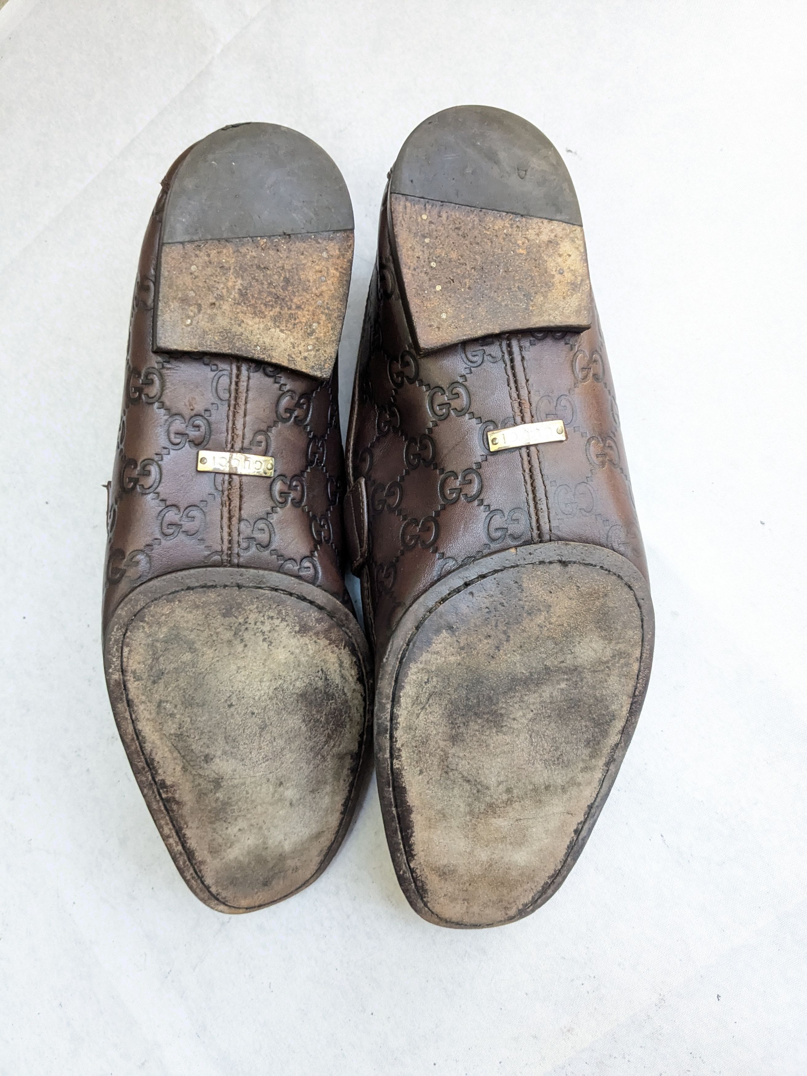 Gucci Gucci Horsebit Loafers Brown Monogram Leather 11 GG Logo Size US 11 / EU 44 - 11 Thumbnail