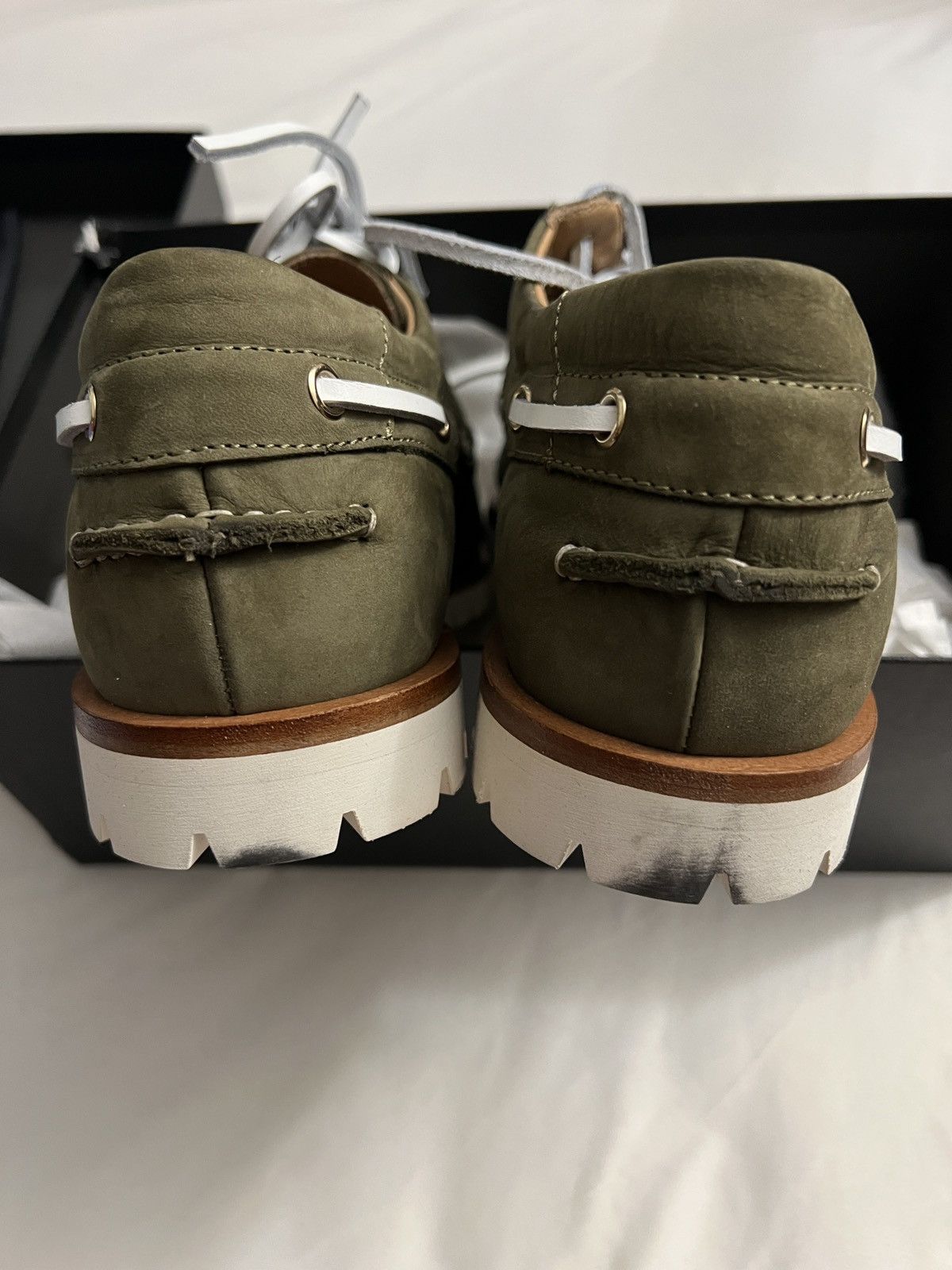 Paul Smith $495 NEW Paul Smith Jago Suede Boat Shoes Olive US 9 EU 42 Size US 9 / EU 42 - 4 Thumbnail