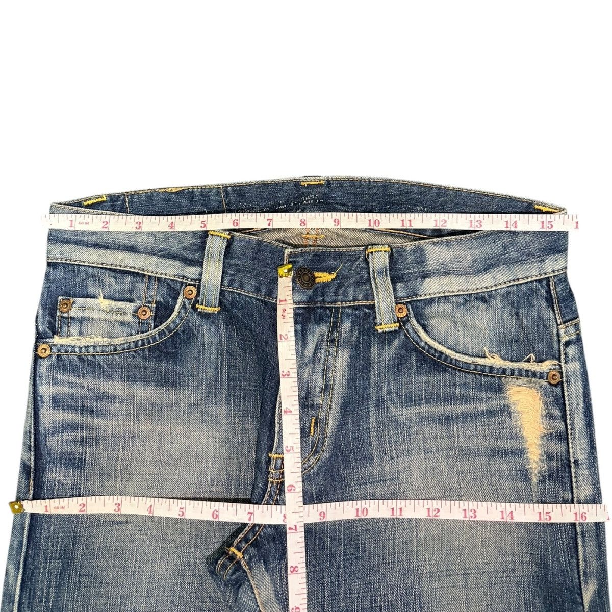 Edwin Vintage Edwin Rusty Wash Distressed Flare Jeans Size 31" - 6 Thumbnail