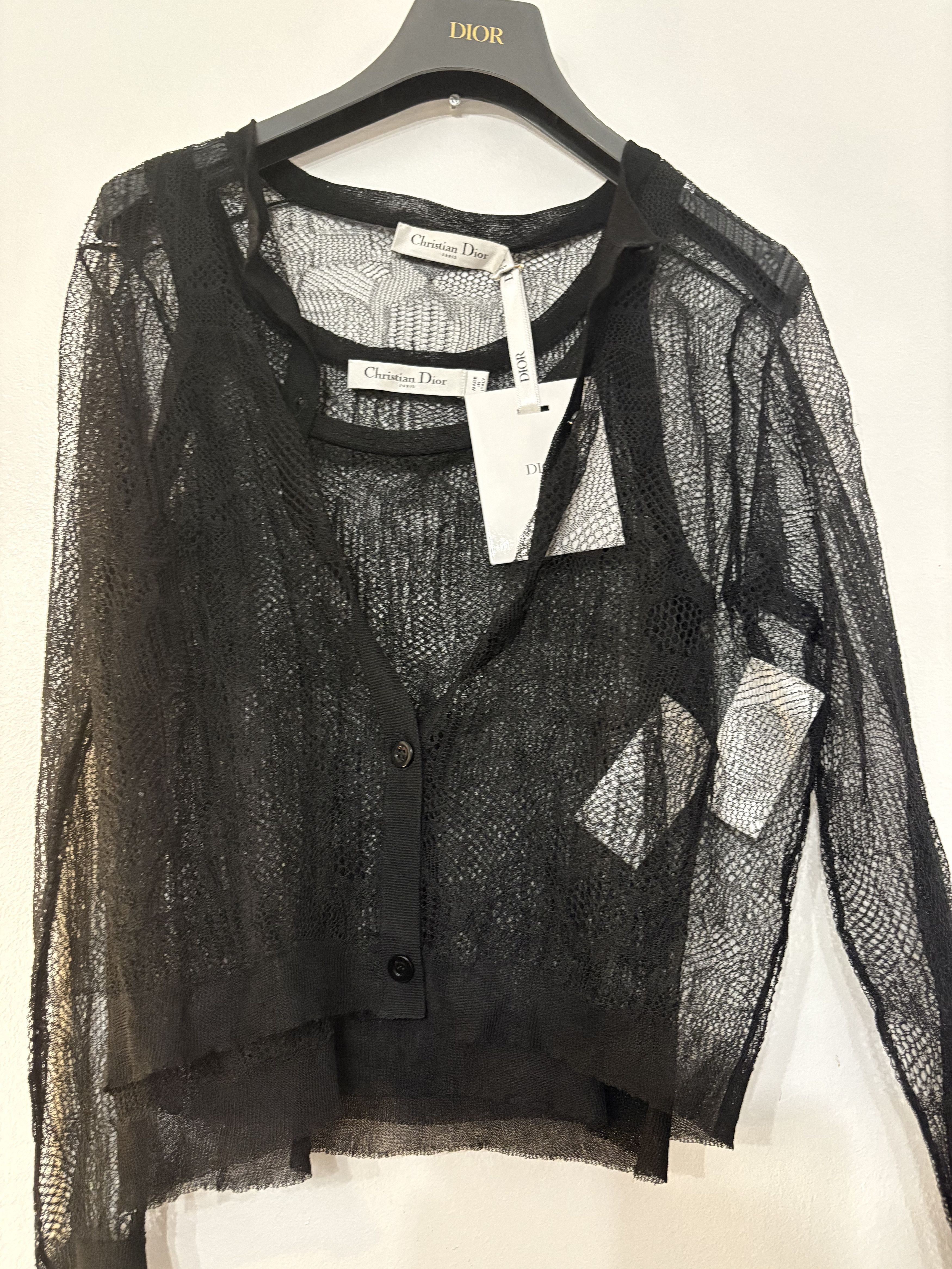 Dior Dior Lace Twinset Black Silk Cardigan and Tank Top SZ 6 NWT Size S / US 4 / IT 40 - 6 Thumbnail