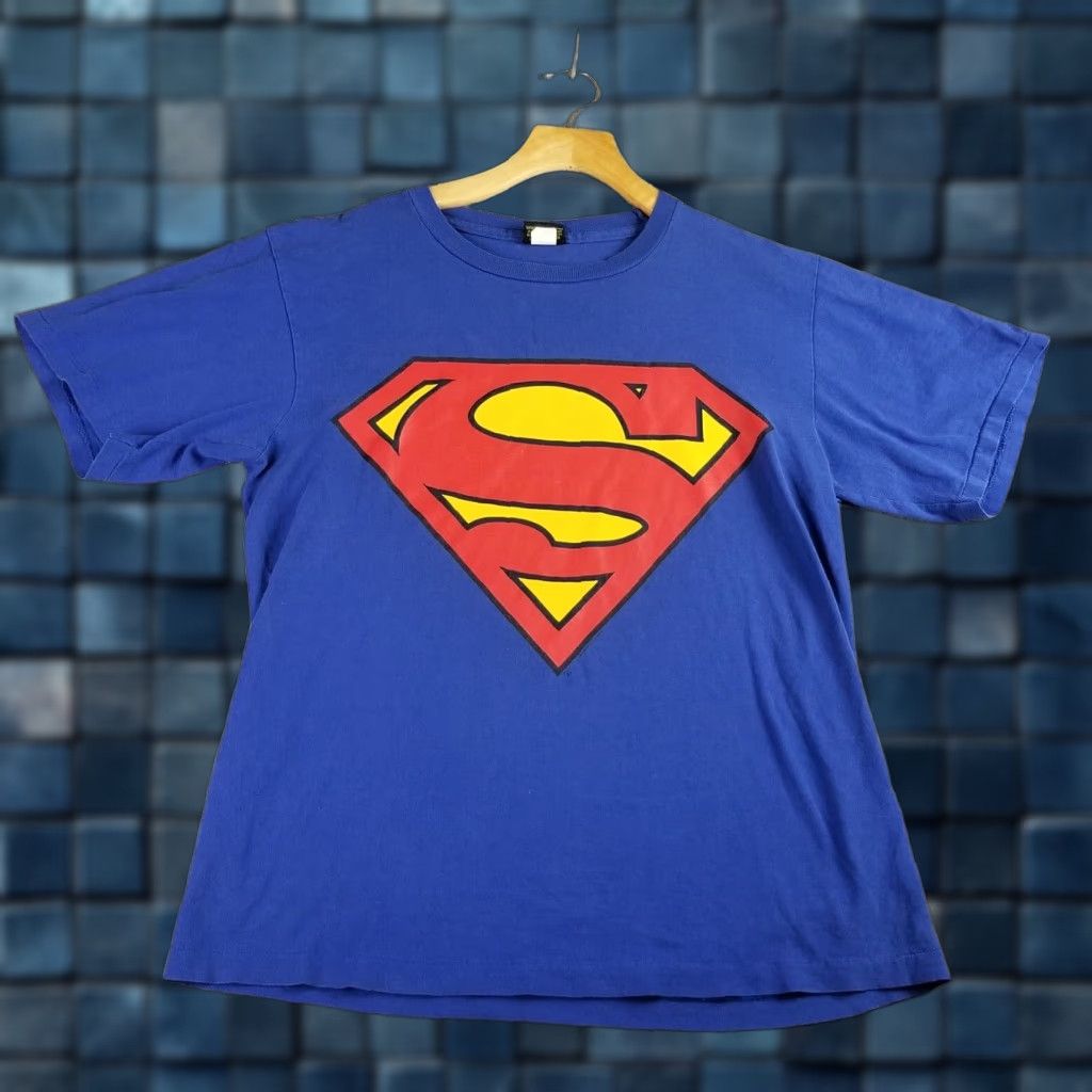 Vintage VINTAGE Warner Bros Superman T-Shirt Large Adult Blue 2000 DC Comics US 2000s Men Size US L / EU 52-54 / 3 - 1 Thumbnail