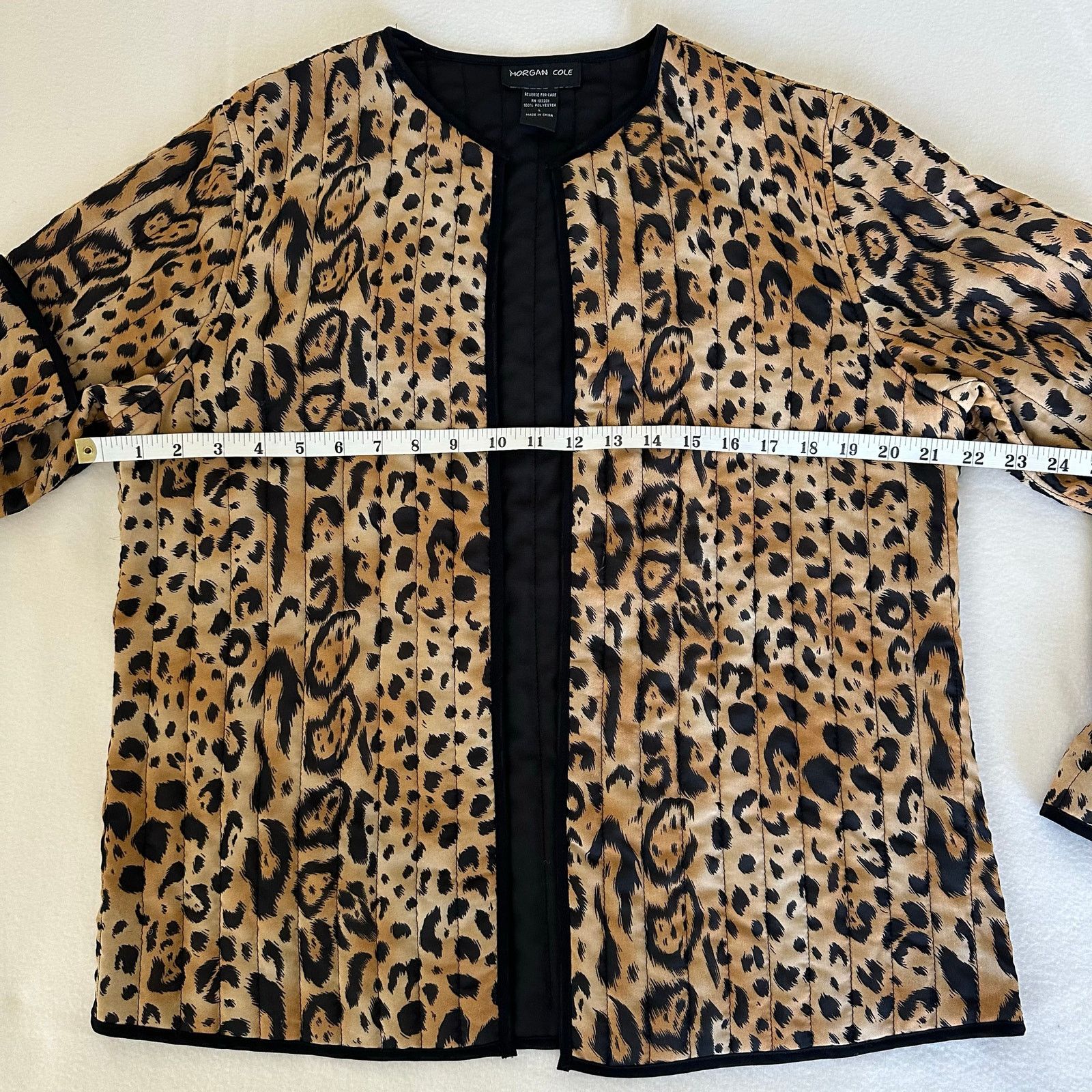 Other Leopard Print Quilted Open Front Blazer Size L Morgan Cole Size L / US 10 / IT 46 - 8 Thumbnail