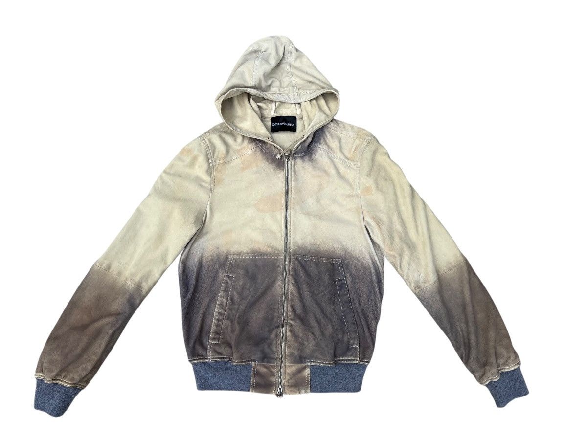 2011 Emporio Armani Suede Goat Leather Hoodie Sweater