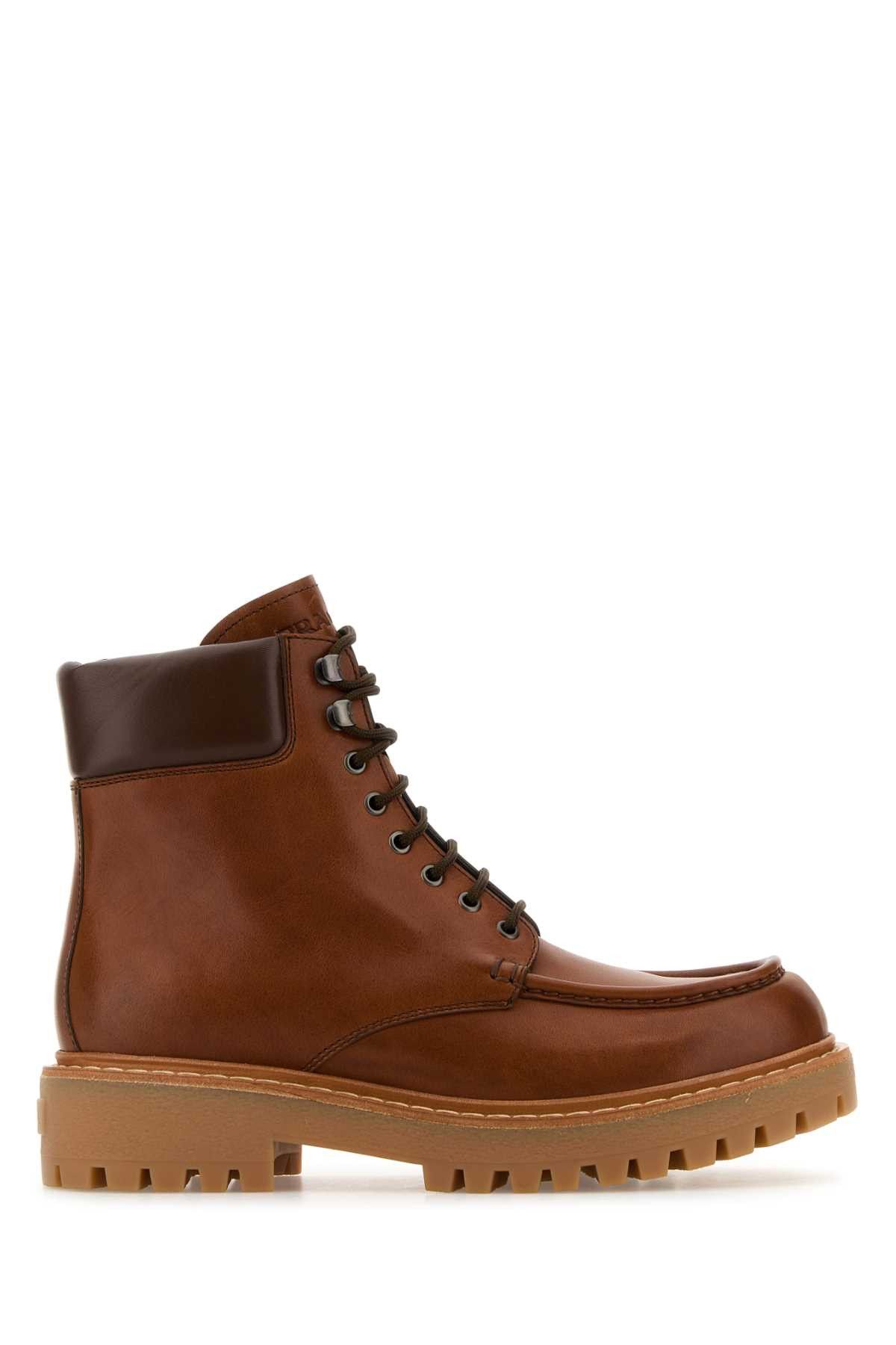 Prada Caramel Leather Ankle Boots Size US 8.5 / EU 41-42 - 1 Thumbnail