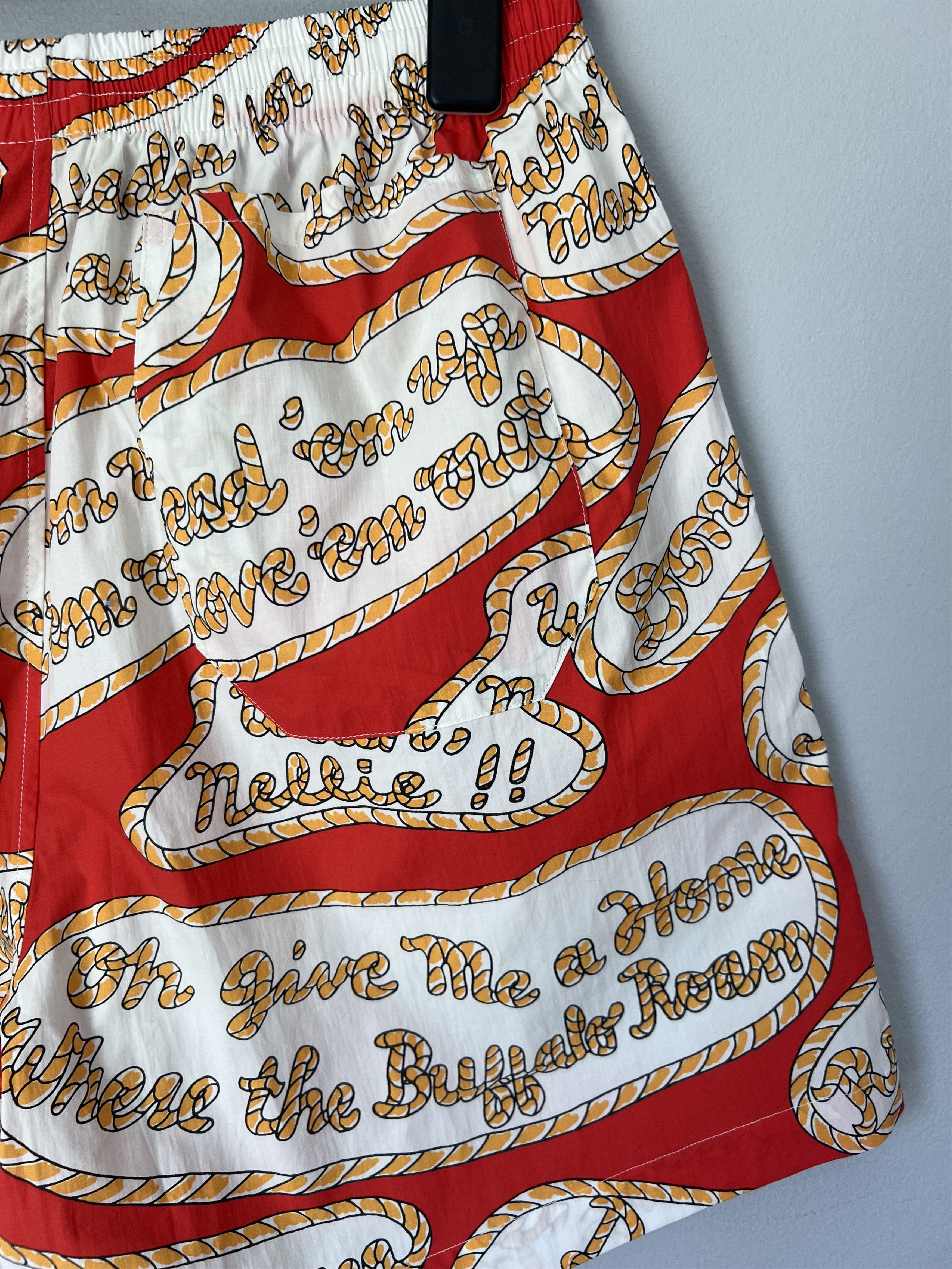 Bode Bode Rodeo Slogan Shorts in Red Size US 34 / EU 50 - 5 Thumbnail