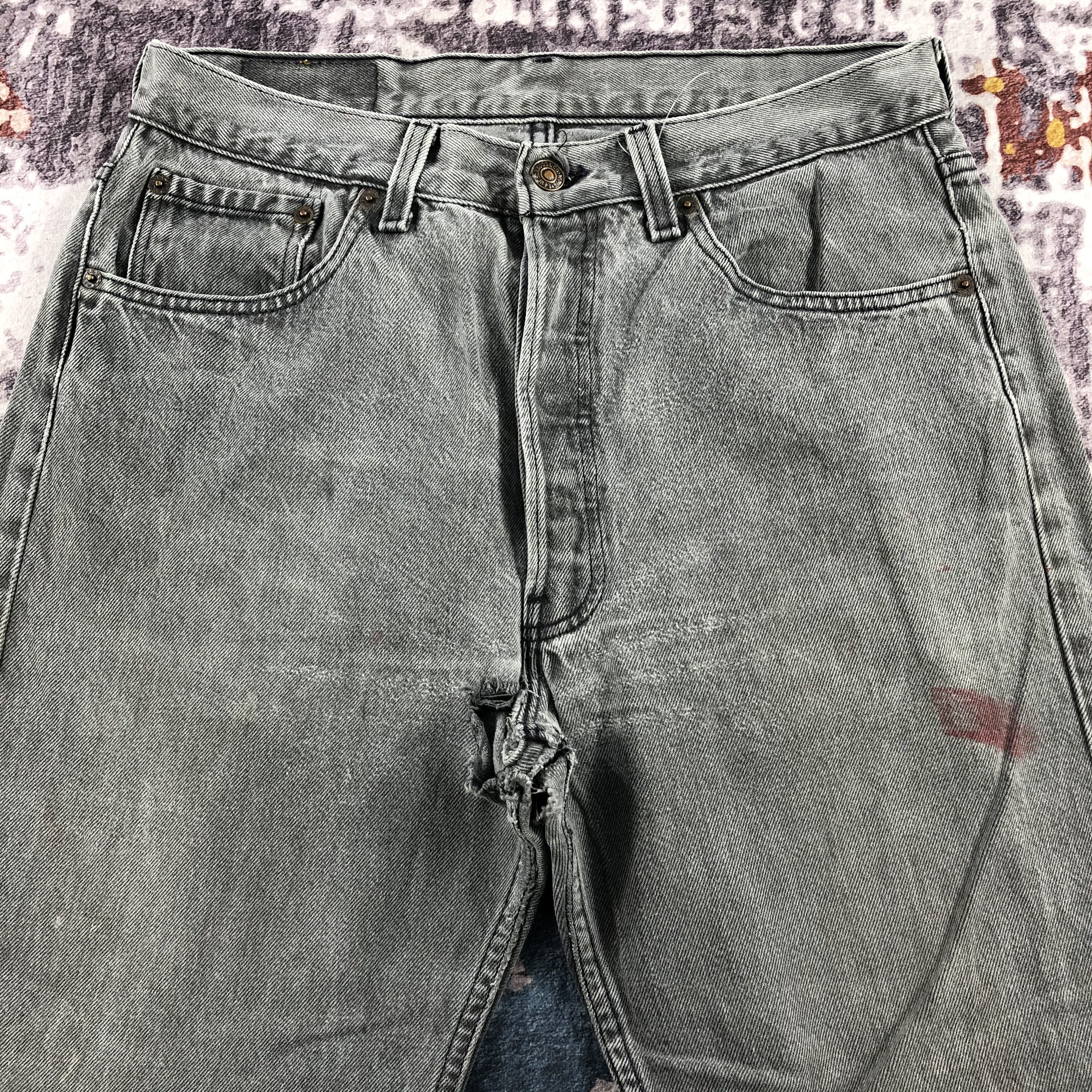 Levi's 90s Vintage Faded Black Levis 501 Jeans-JM2411 Size US 32 / EU 48 - 3 Thumbnail