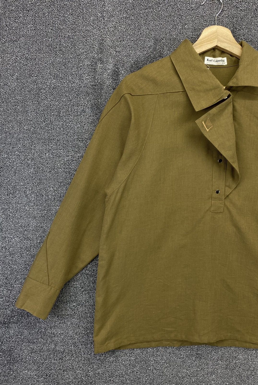 Karl Lagerfeld Vintage Karl Lagerfeld Army Green Blouse Size M / US 6-8 / IT 42-44 - 3 Thumbnail
