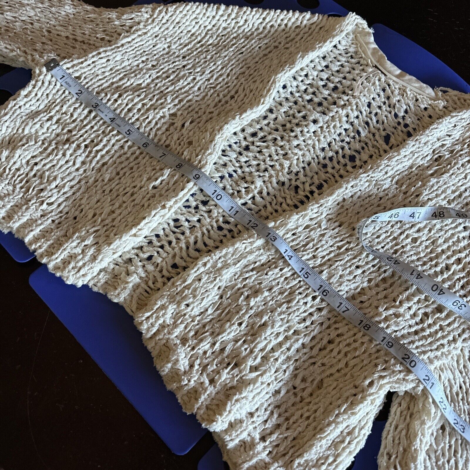 Free People Free People Daiquiri Loose Knit Cardigan crop Medium Ivory Size M / US 6-8 / IT 42-44 - 10 Thumbnail