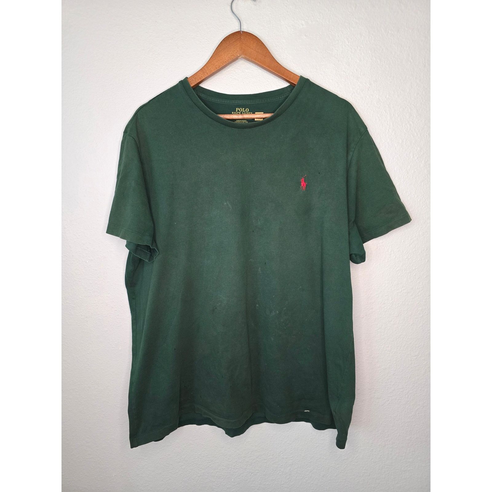Polo Ralph Lauren Polo Ralph Lauren Shirt Dark Green XL Distressed Tee Size US XL / EU 56 / 4 - 1 Thumbnail
