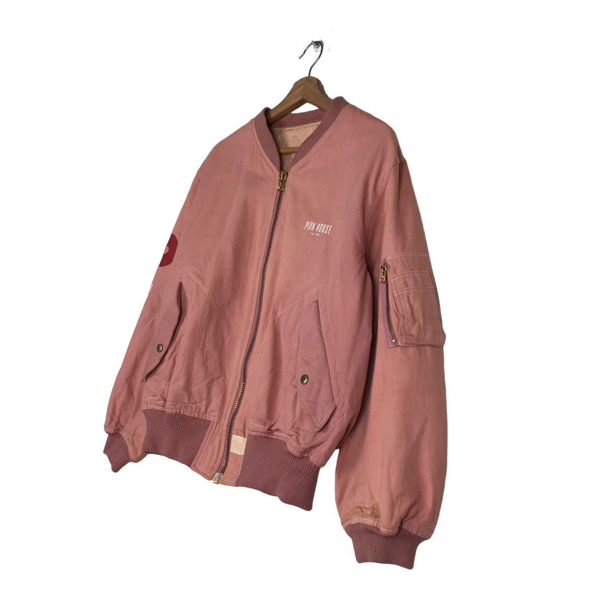 Japanese Brand 🔥Vintage Bomber Jacket Streetwear Pink House Big Logo Size US M / EU 48-50 / 2 - 3 Thumbnail