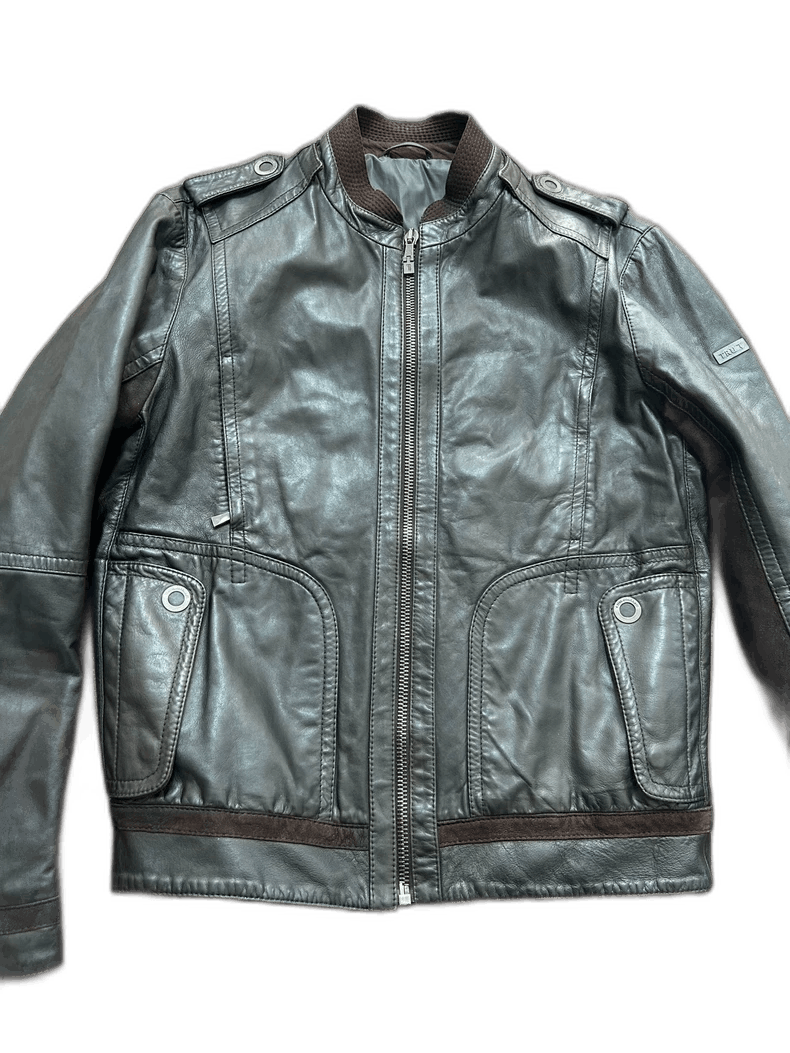 Ermenegildo Zegna Trussardi Leather Jacket for Men Size US L / EU 52-54 / 3 - 1 Thumbnail
