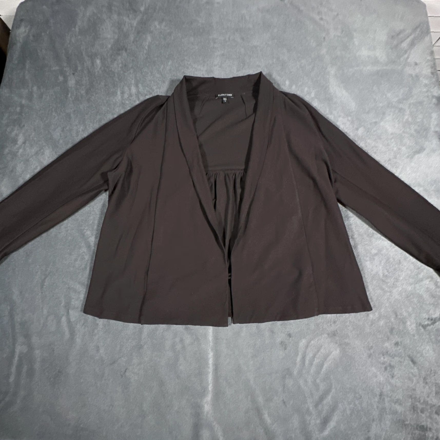 Eileen Fisher Eileen Fisher Jacket Womens Medium Brown Open Front Jersey Knit Stretch Blazer Size M / US 6-8 / IT 42-44 - 7 Thumbnail