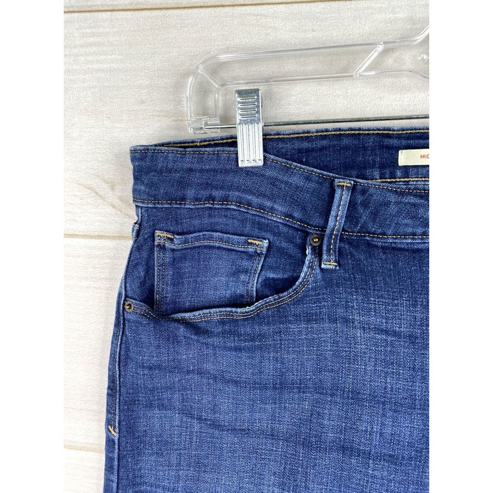 Levi's Levi's Jeans Women 32 Dark Blue Denim Mid Rise Skinny Stretch Pockets 5-Pocket Design City College Size 24" / US 00 / IT 34 - 2 Thumbnail