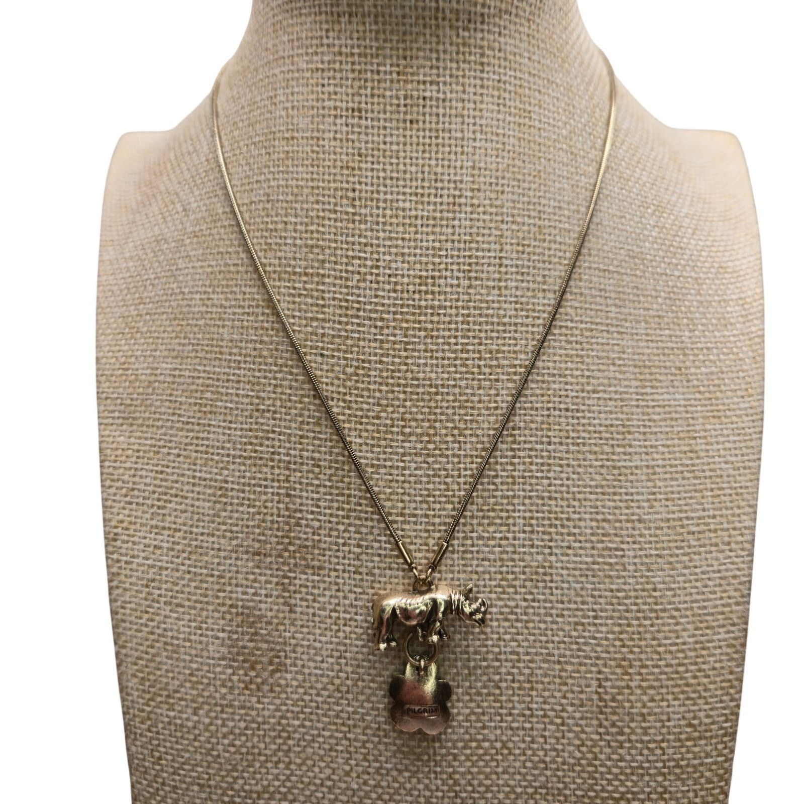 Vintage Vintage Pilgrim Danish Design Rhino Flower Charm Necklace Size ONE SIZE - 13 Thumbnail