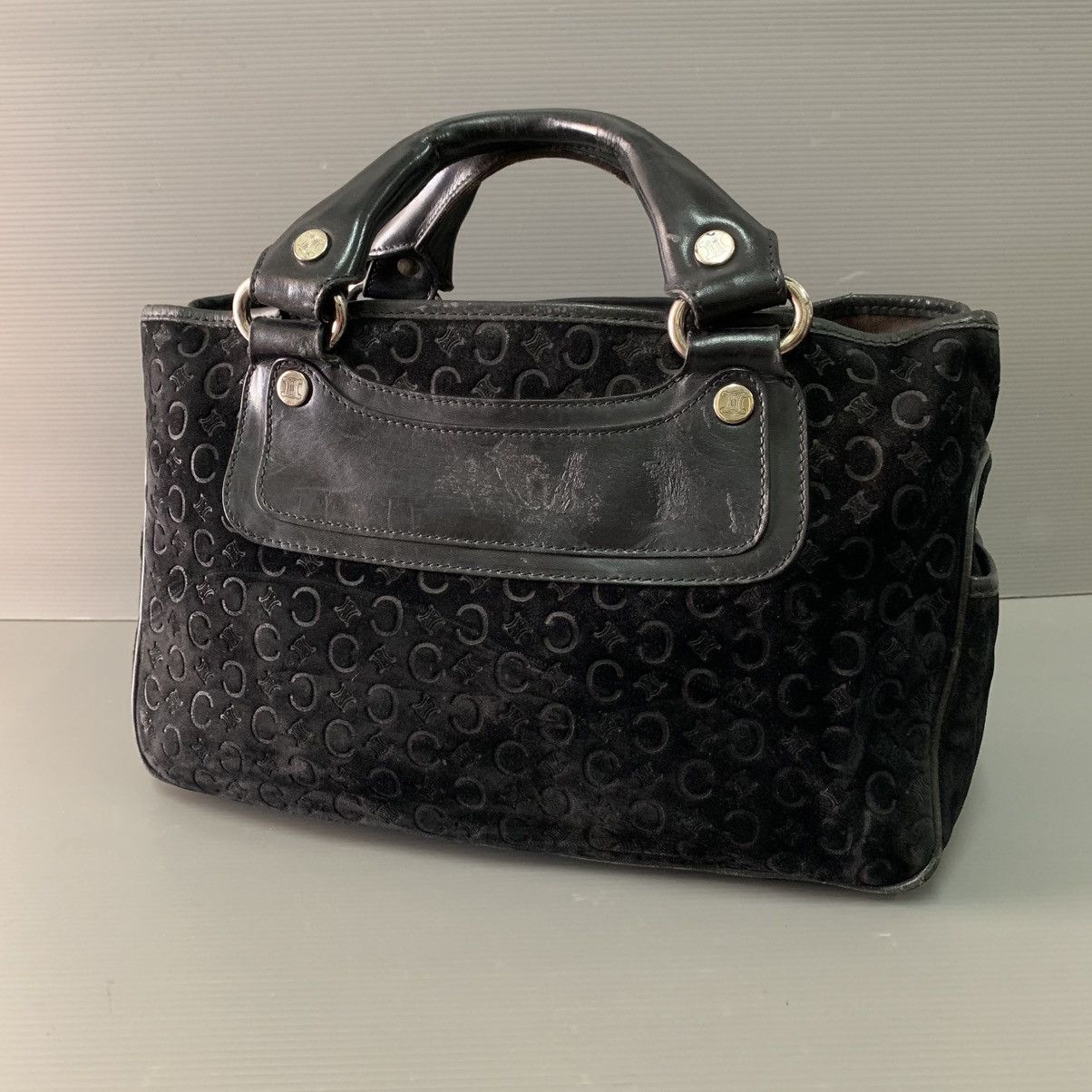 Celine Celine Suede Leather Black Handbag Size ONE SIZE - 1 Thumbnail