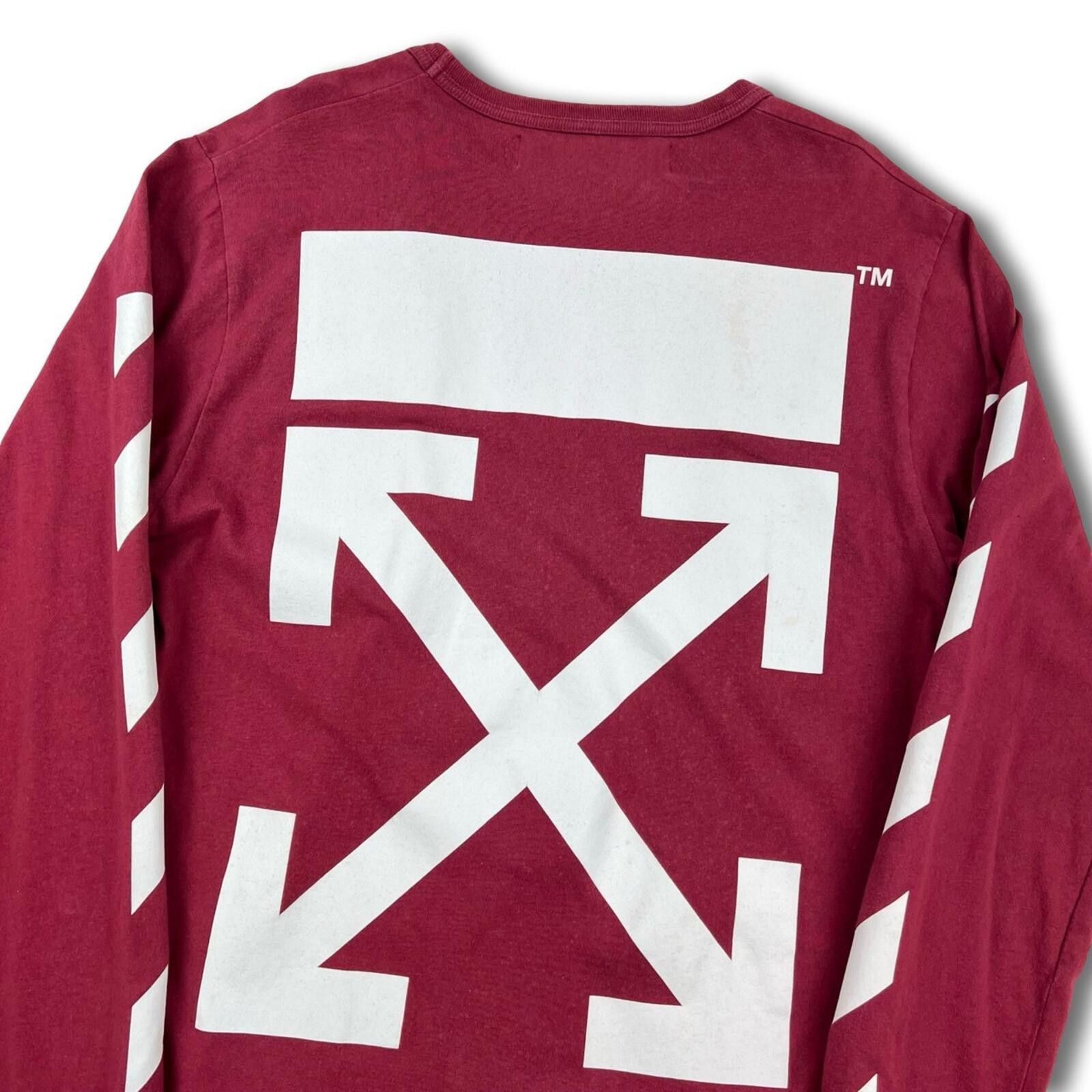 Off-White Off-White Burgundy Arrows Long Sleeve T Shirt Size US S / EU 44-46 / 1 - 1 Thumbnail