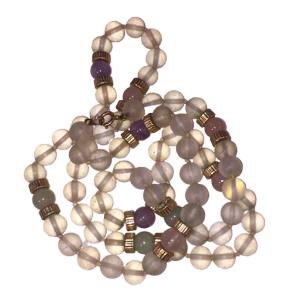 Designer Camphor Glass Gemstone Bead Necklace Size ONE SIZE - 1 Thumbnail