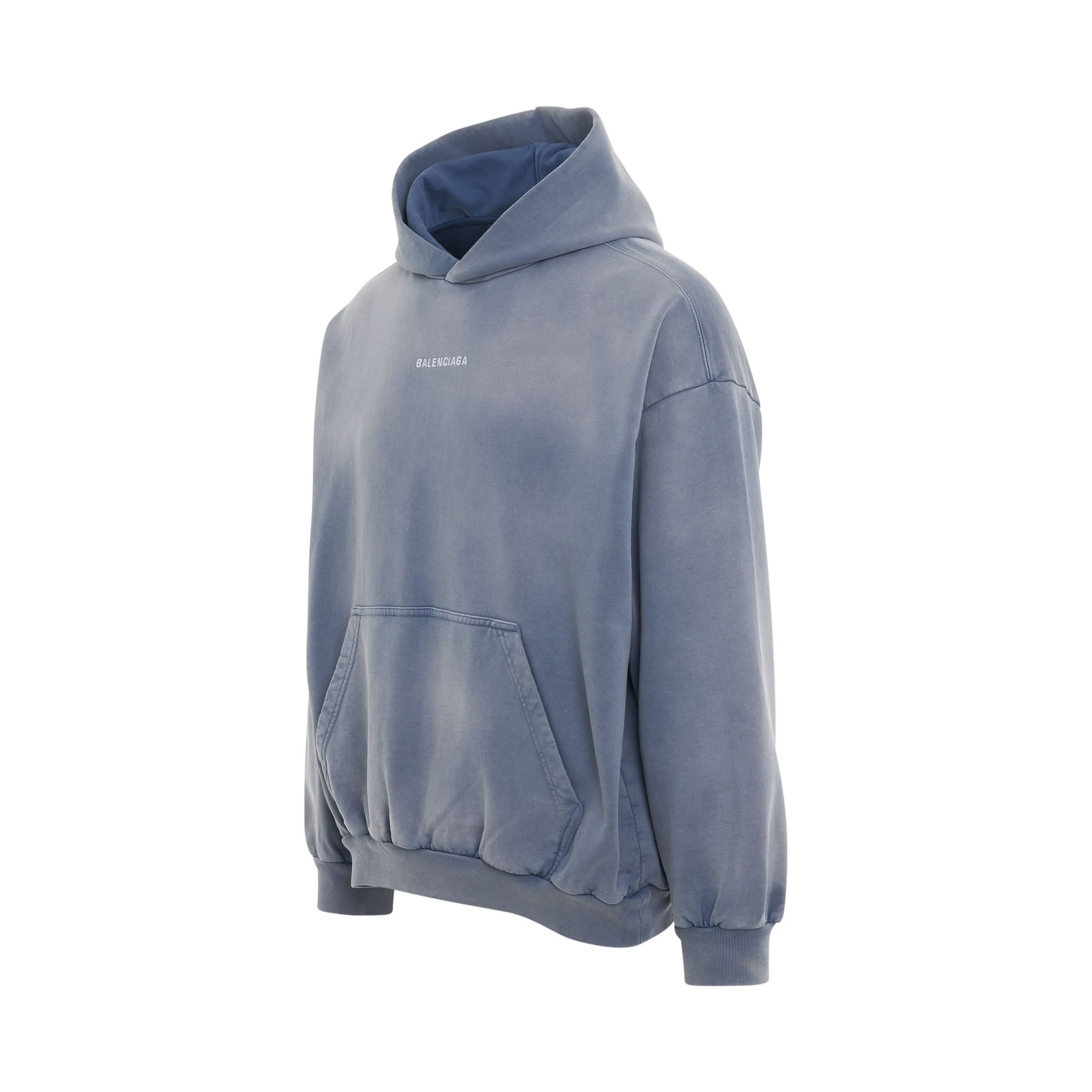 Balenciaga o1w1db10126 Back Hoodie Medium Fit in Blue Size US L / EU 52-54 / 3 - 3 Thumbnail