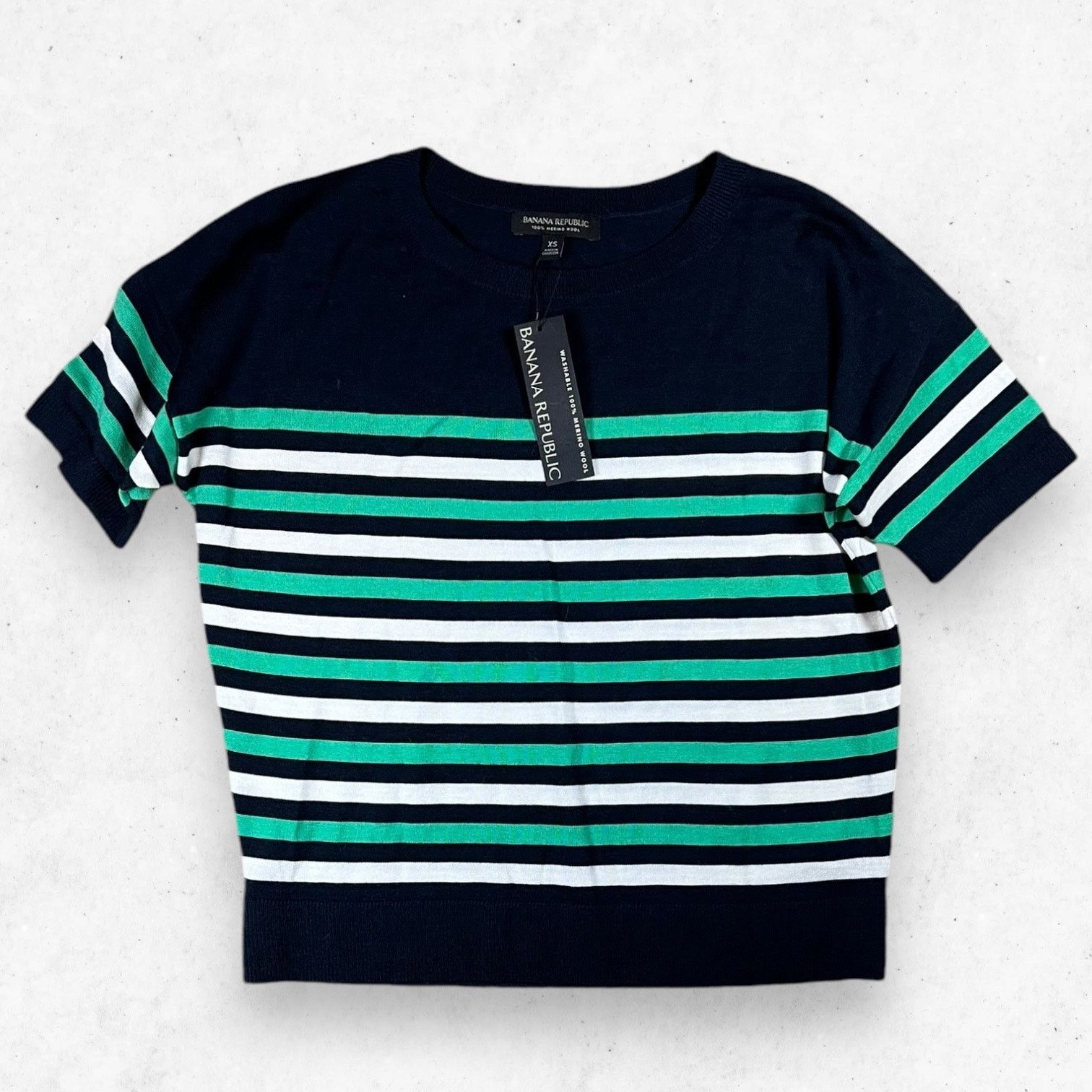 Banana Republic Banana Republic Merino Wool Women’s XS Striped Short Sleeves Size XS / US 0-2 / IT 36-38 - 1 Thumbnail