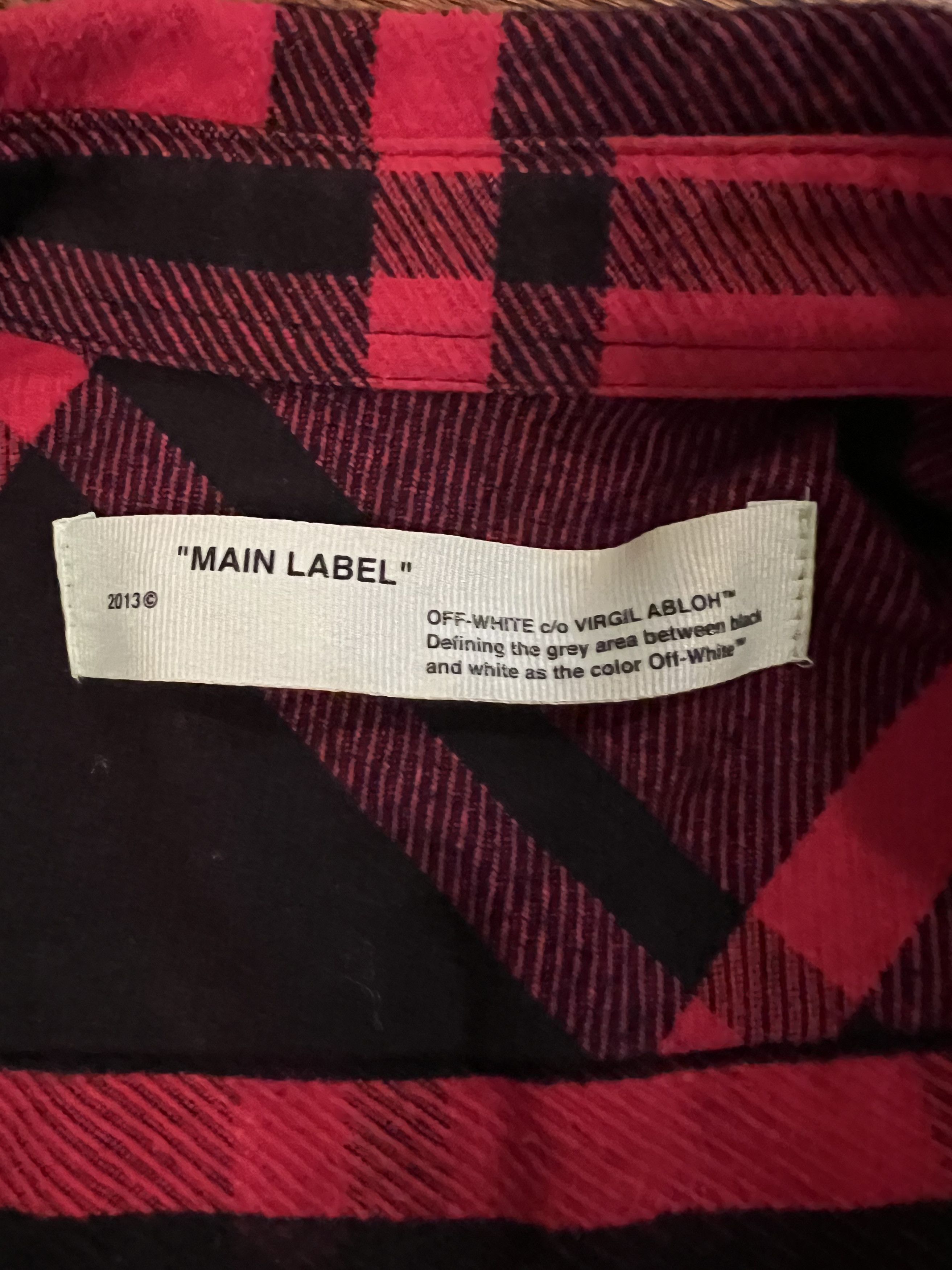 Off-White Off-White Red Flannel Shirt "99" Size US S / EU 44-46 / 1 - 8 Thumbnail