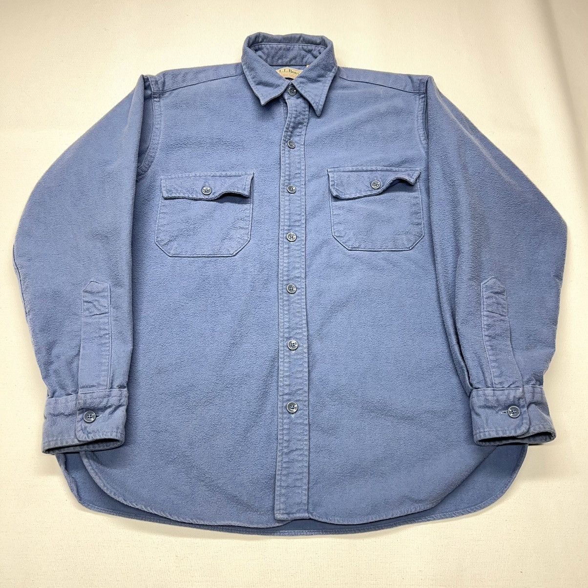 L.L. Bean × Vintage VTG LL Bean Flannel Shirt Blue Chamois Cloth Button Up Retro Size US M / EU 48-50 / 2 - 1 Thumbnail