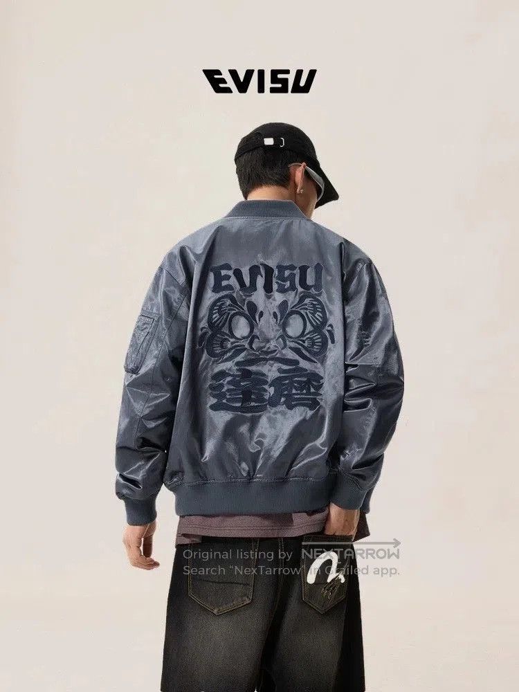 Evisu EVISU Men's Daruma Embroidery Bomber Jacket. Size US L / EU 52-54 / 3 - 1 Thumbnail
