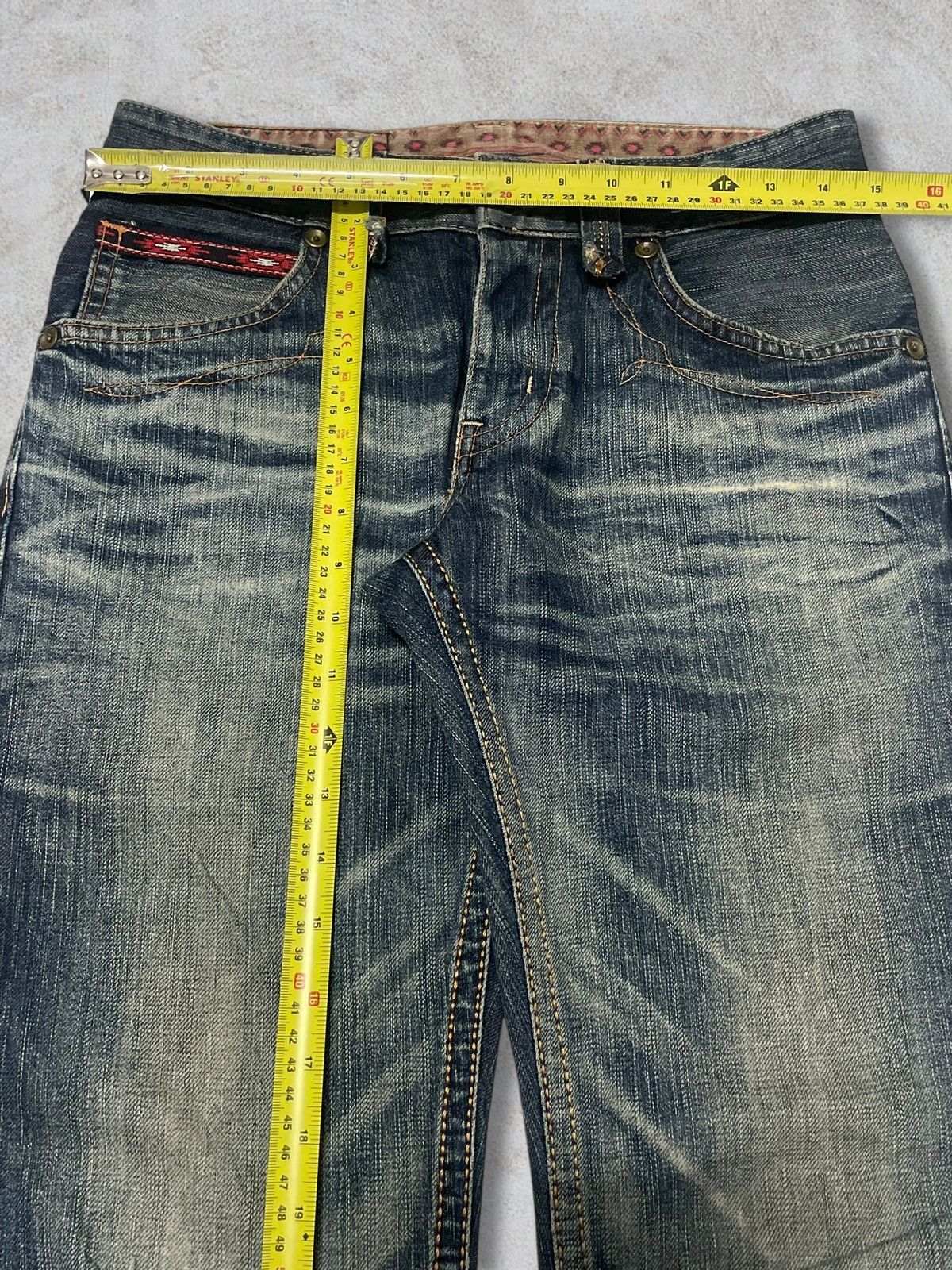 Edwin Vintage Edwin EV Navajo Motifs Blue Wash Cowboy Style Jeans Size US 29 - 13 Thumbnail