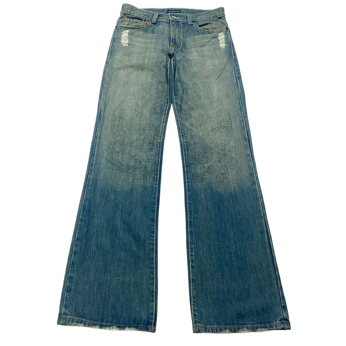 image of Royal Underground Denim Flare Jeans in Blue, Men's (Size 30)