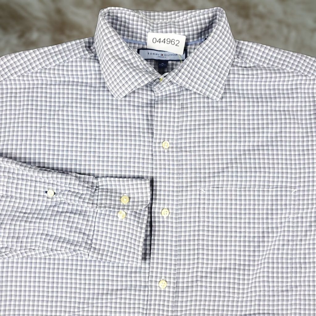 Tommy Hilfiger Tommy Hilfiger Button-Up Shirt Mens Large Blue Check Long Sleeve Casual Classic Size US L / EU 52-54 / 3 - 1 Thumbnail