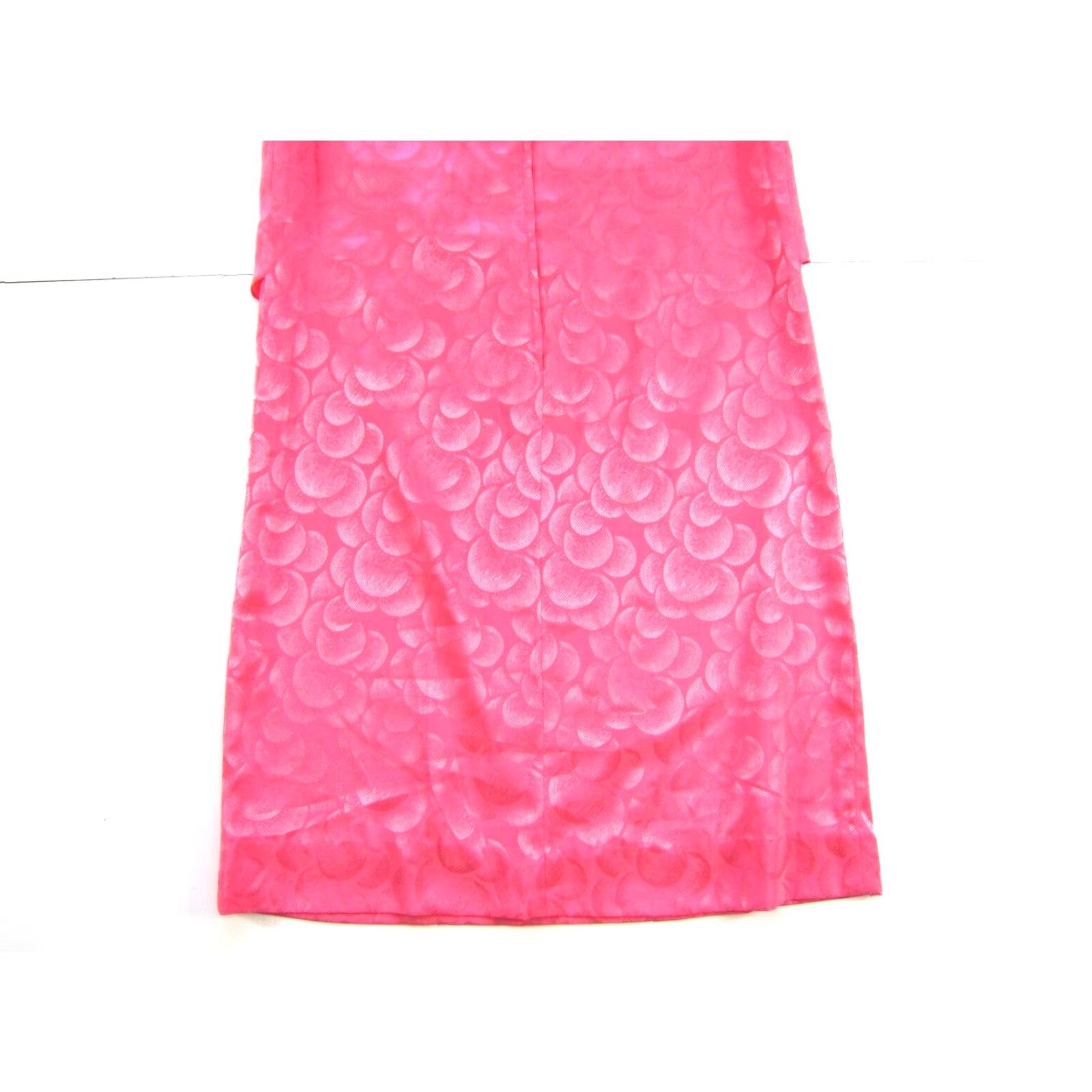 Vintage NWT Leslie Fay Pink Silky Short Sleeve Sheath Shift Midi Dress 4/S Size 27" / US 4 / IT 40 - 6 Thumbnail