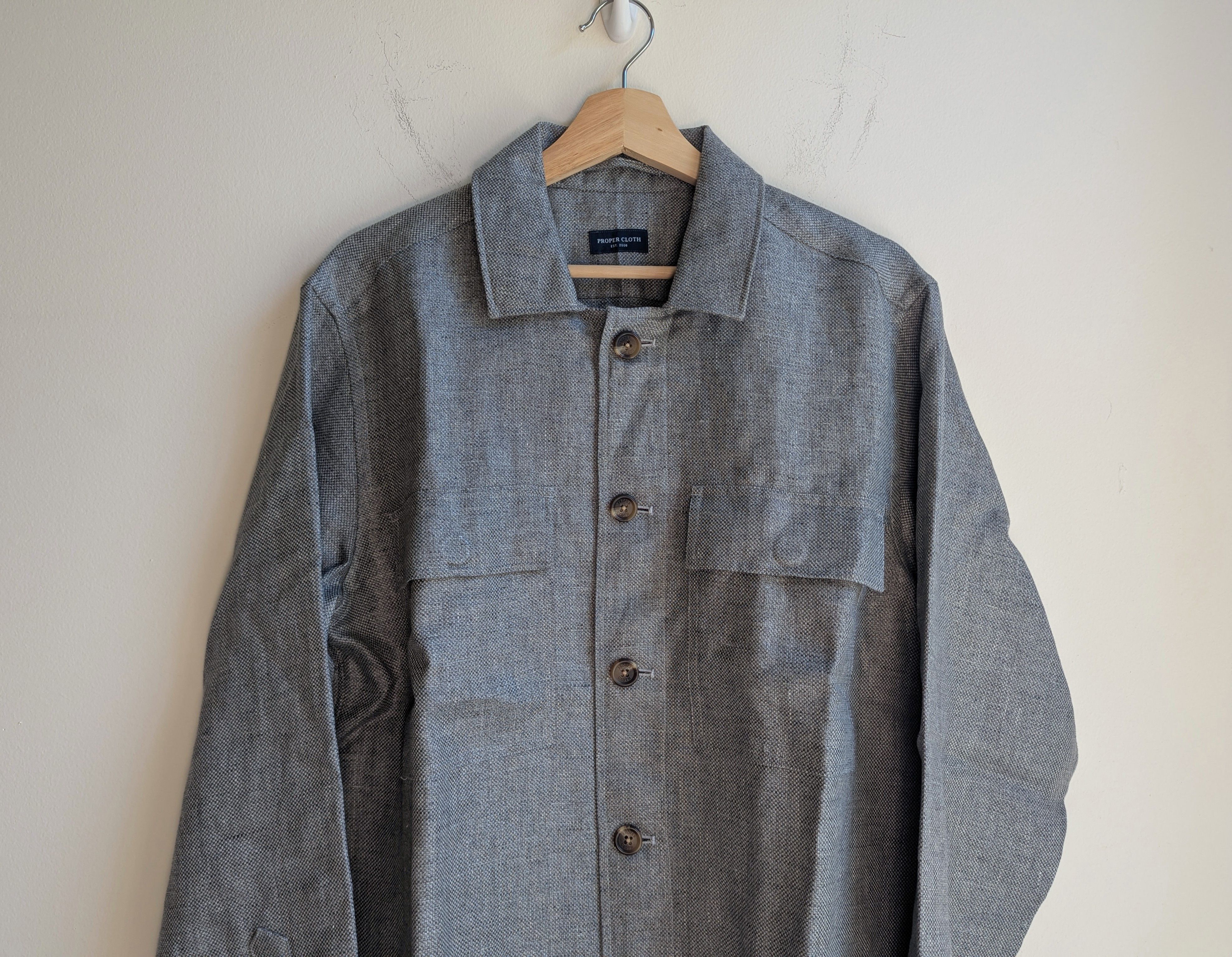 Proper Cloth Hopsack Linen-Lyocell Shirt Jacket Size US L / EU 52-54 / 3 - 5 Thumbnail