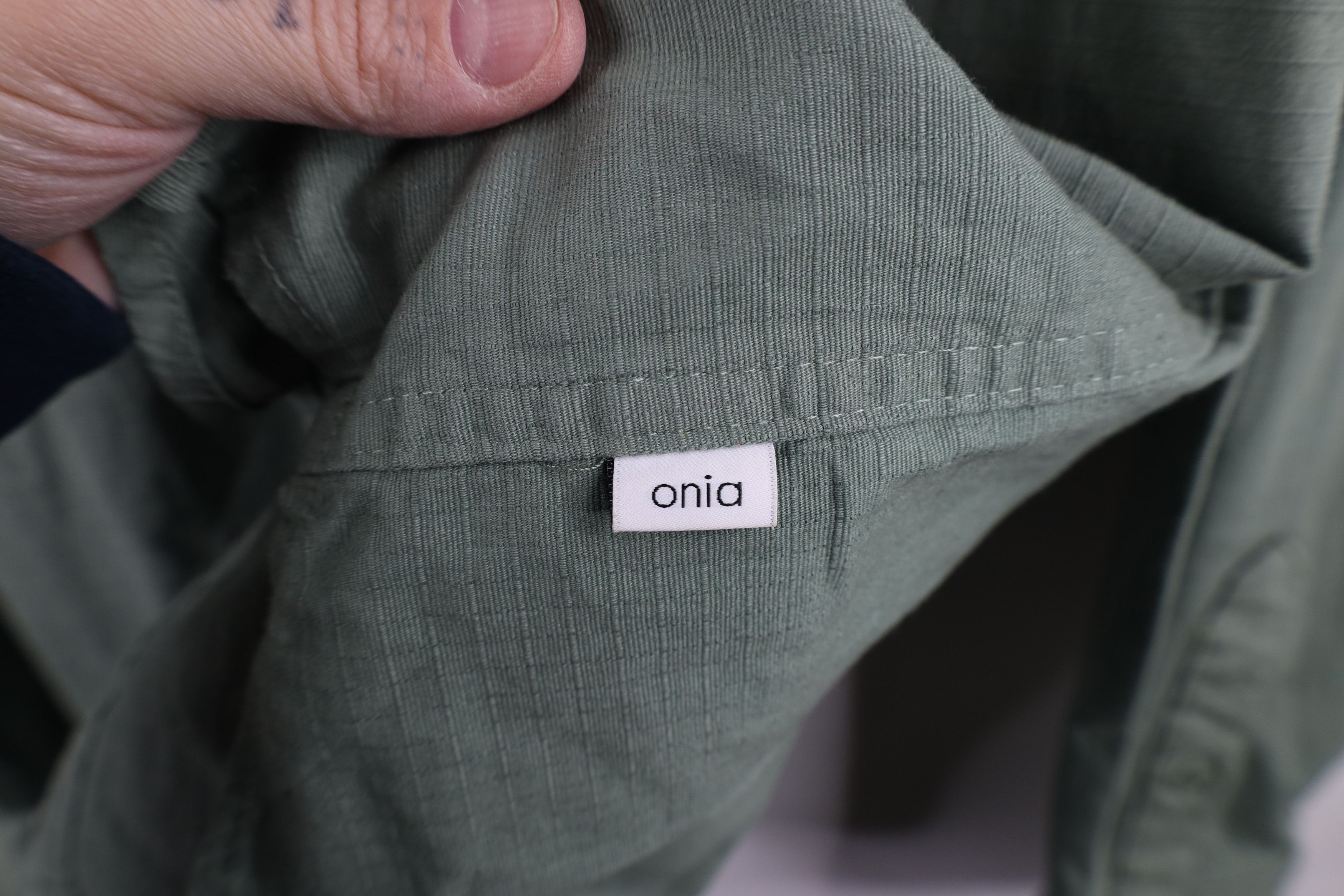Onia × Vintage Onia Terrain Ripstop Collared Button Shirt Green Cotton Size US L / EU 52-54 / 3 - 4 Thumbnail