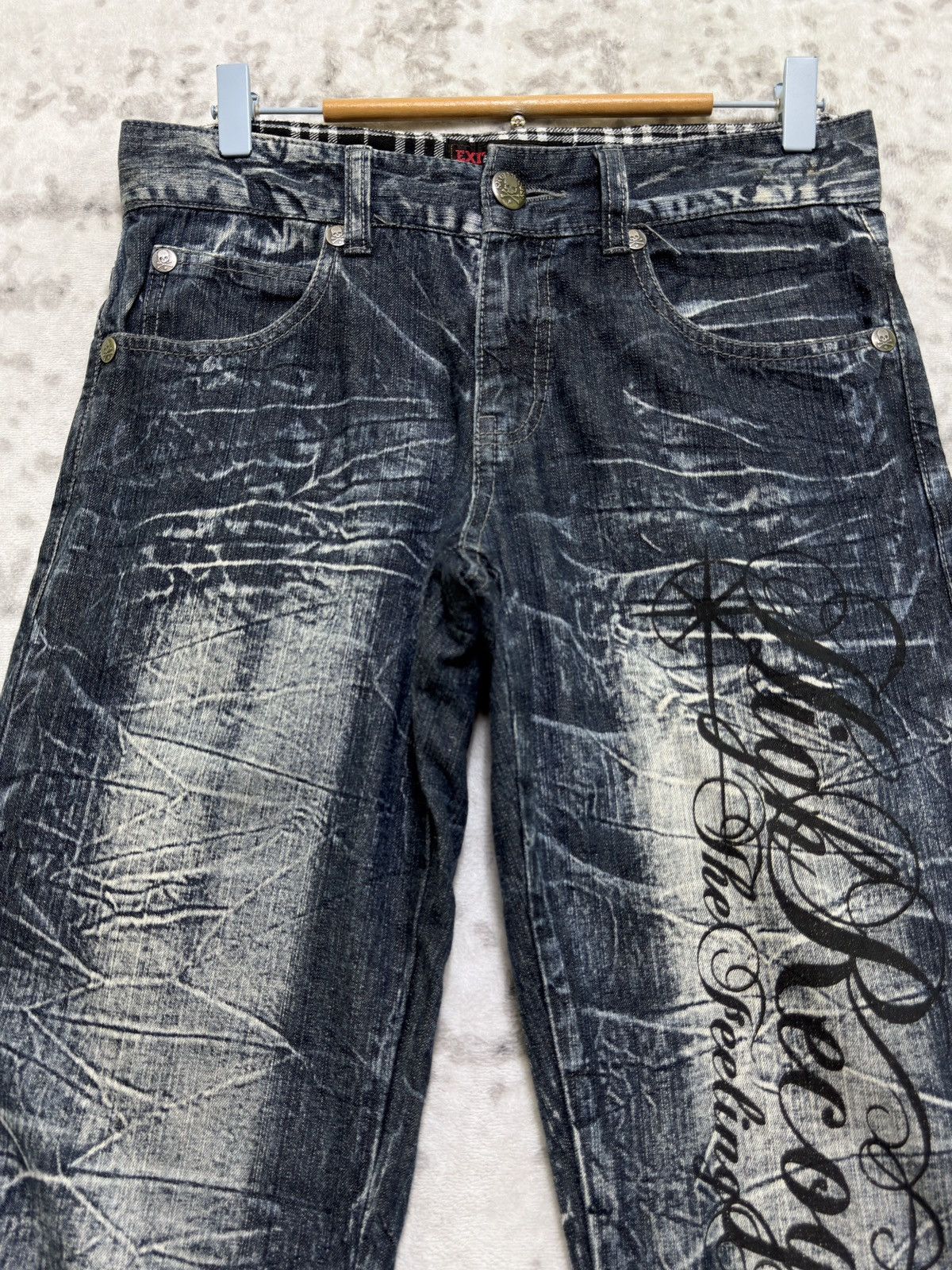 Hysteric Glamour Vintage Exit Lightning Wash Straight Y2K Poem Denim Jeans Size US 29 - 3 Thumbnail